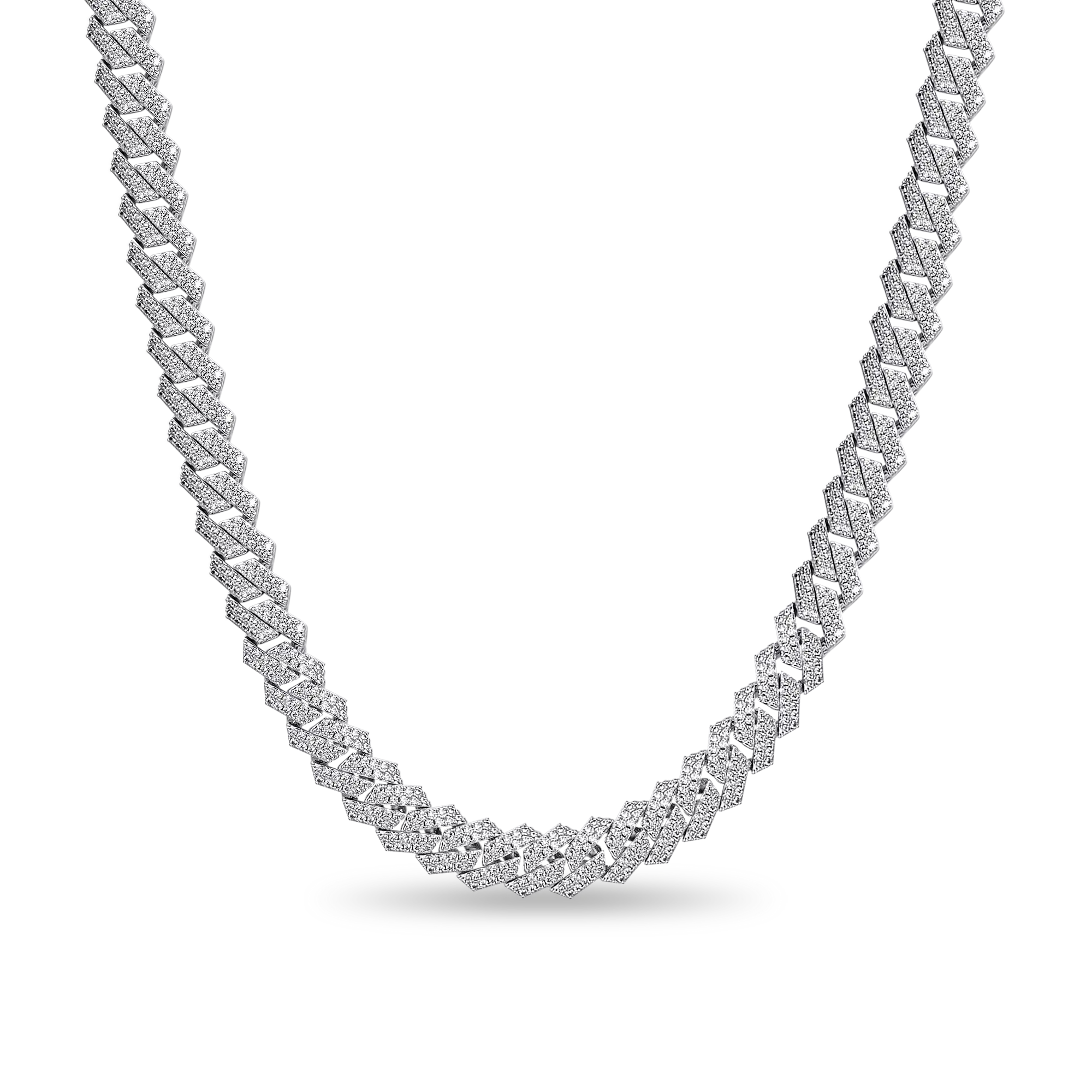 10mm Round Cut Prong Cuban Link Chain