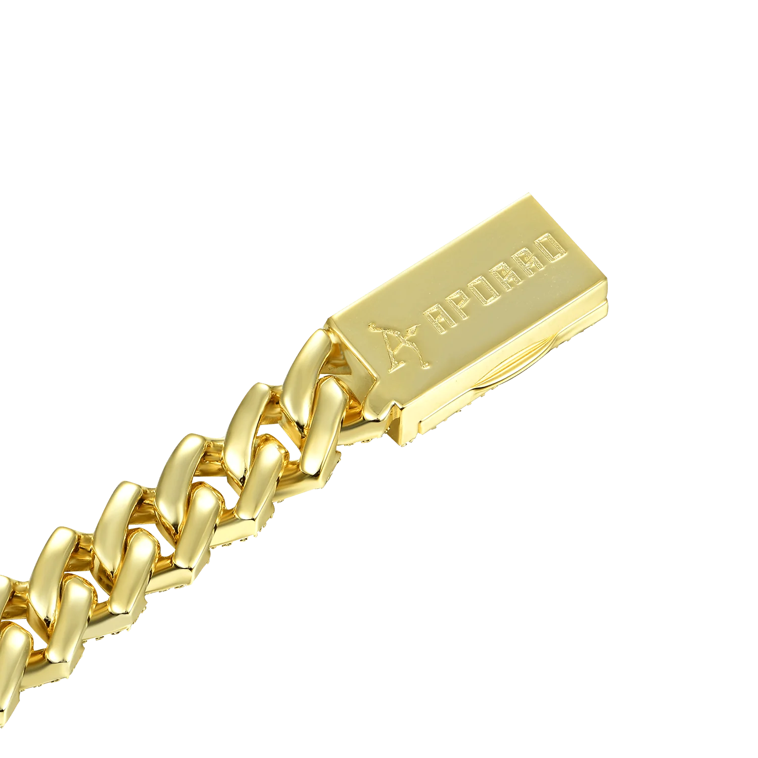 Yellow Gold Round Cut Prong Cuban Link Chain - 10mm - Image 7