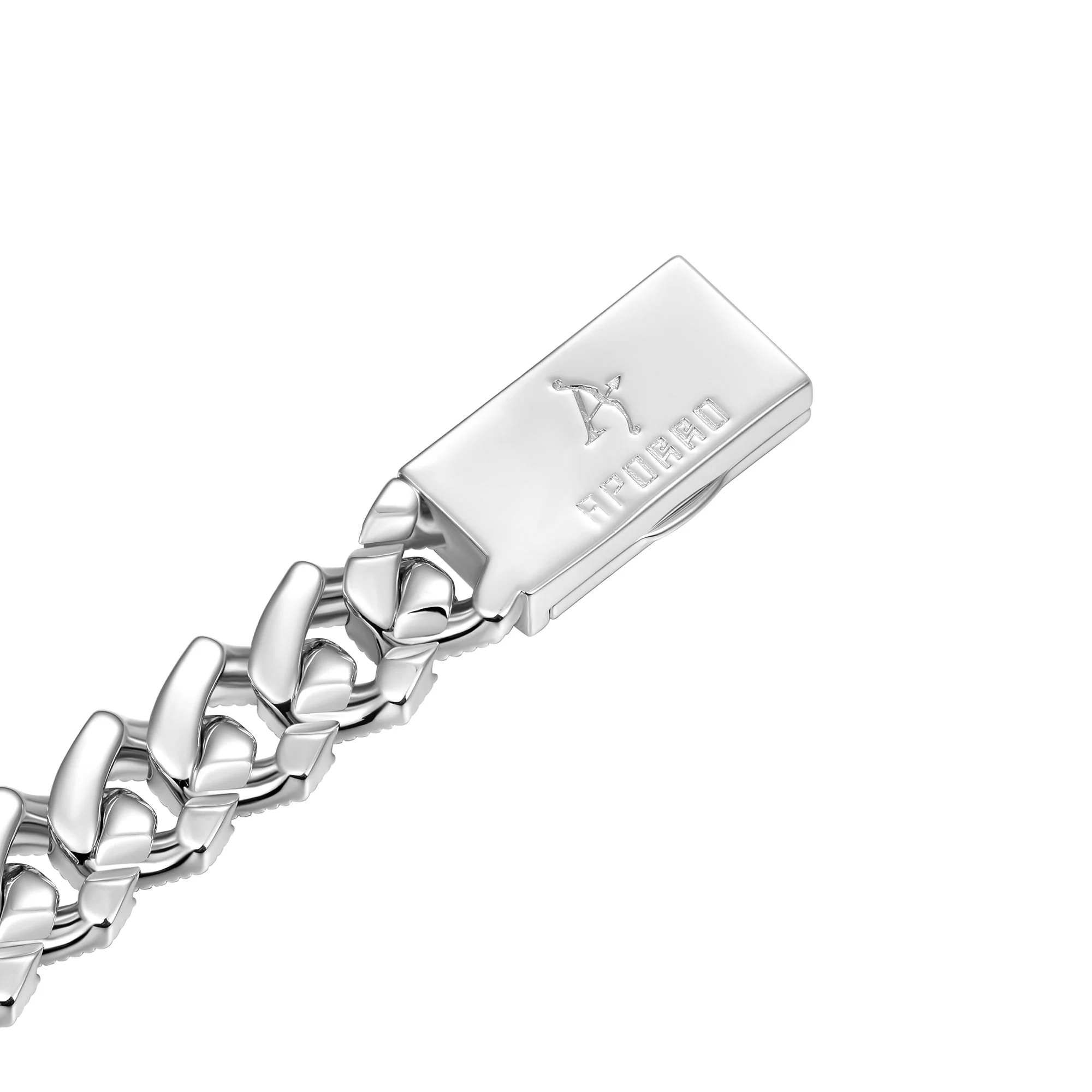 12mm Halo Round Cut Prong Cuban Link Bracelet - Image 6