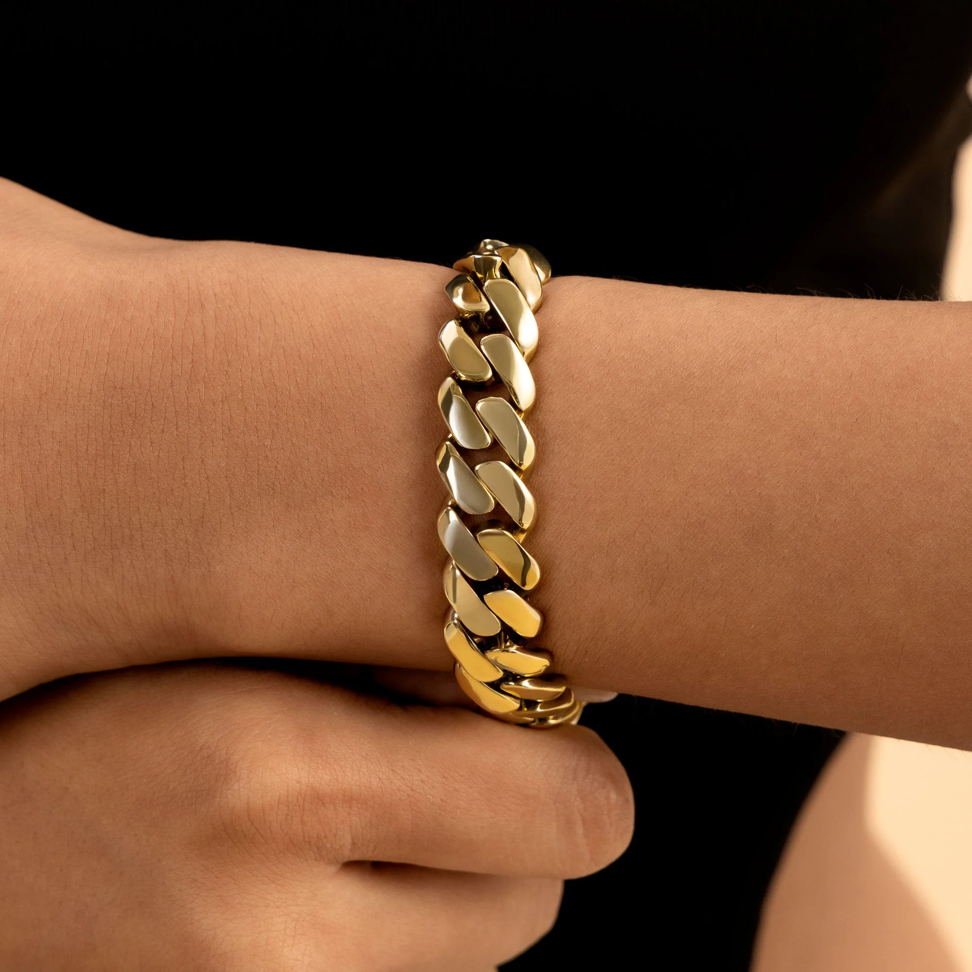 Solid Miami Cuban Bracelet - 12mm - Image 5