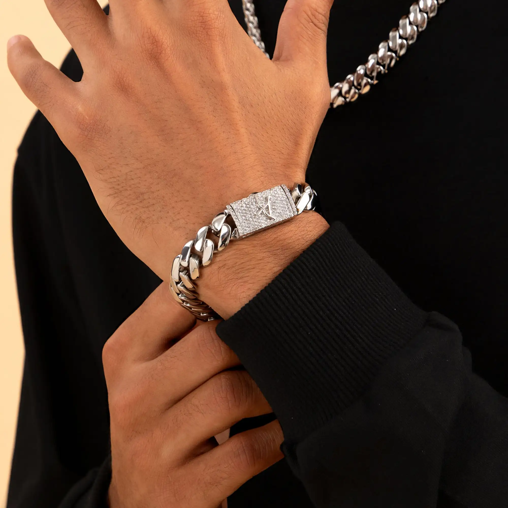 Solid Miami Cuban Bracelet - 12mm - Image 8