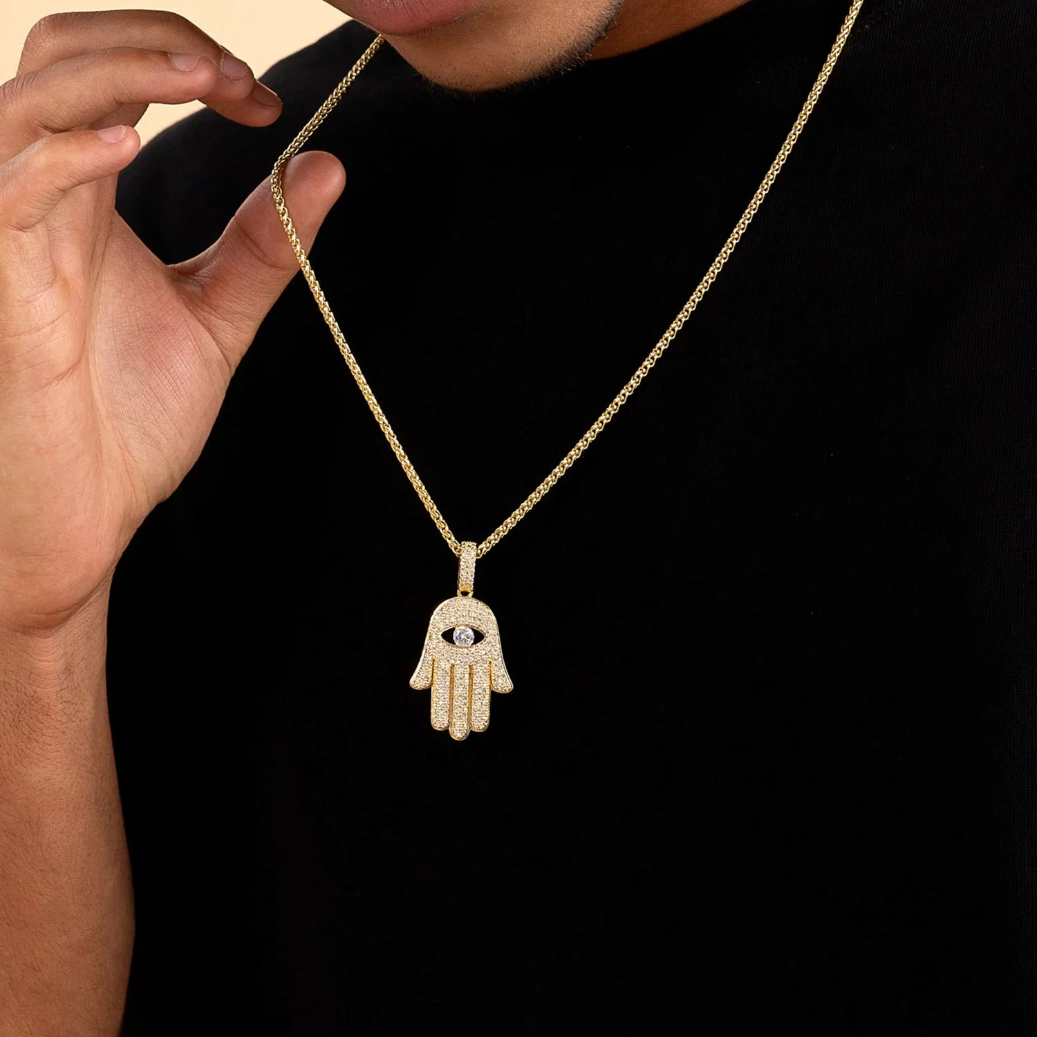Iced Hamsa Pendant - Image 2