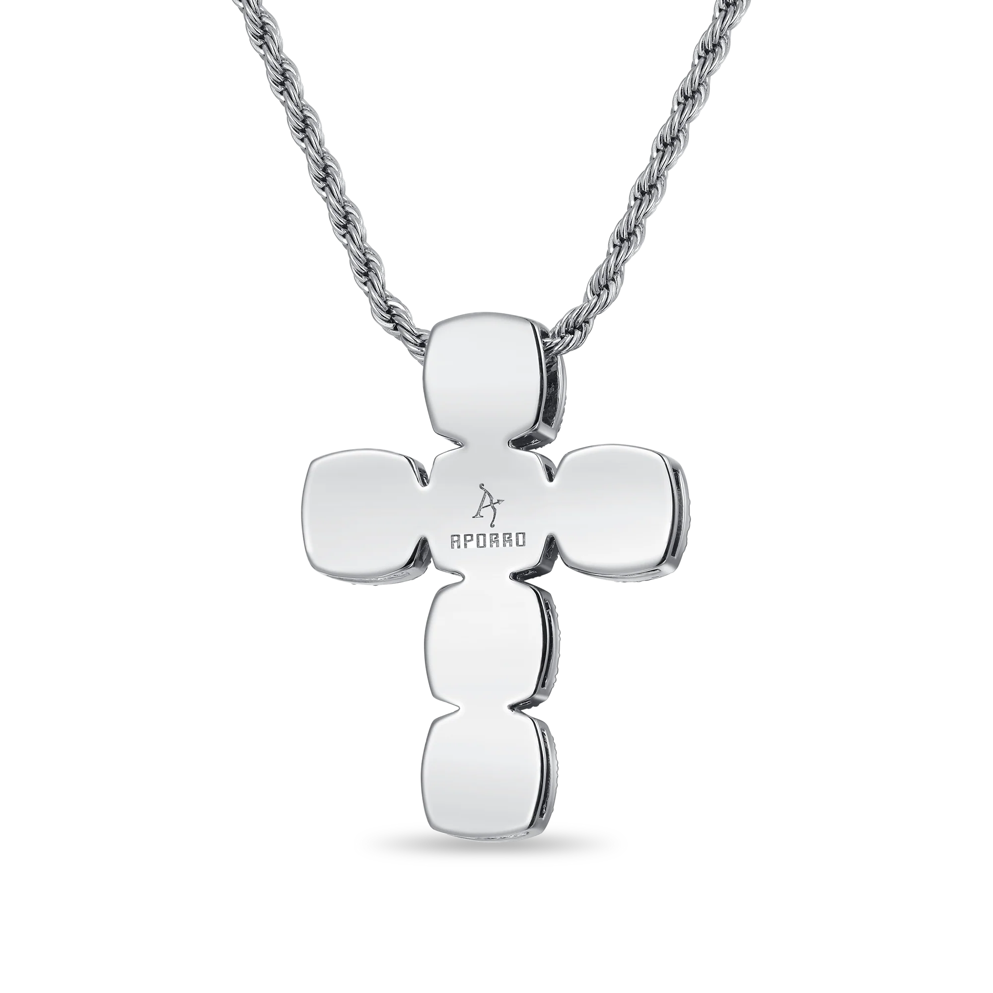 Radiant Cut Clustered Cross Pendant - Fancy Green - Image 5