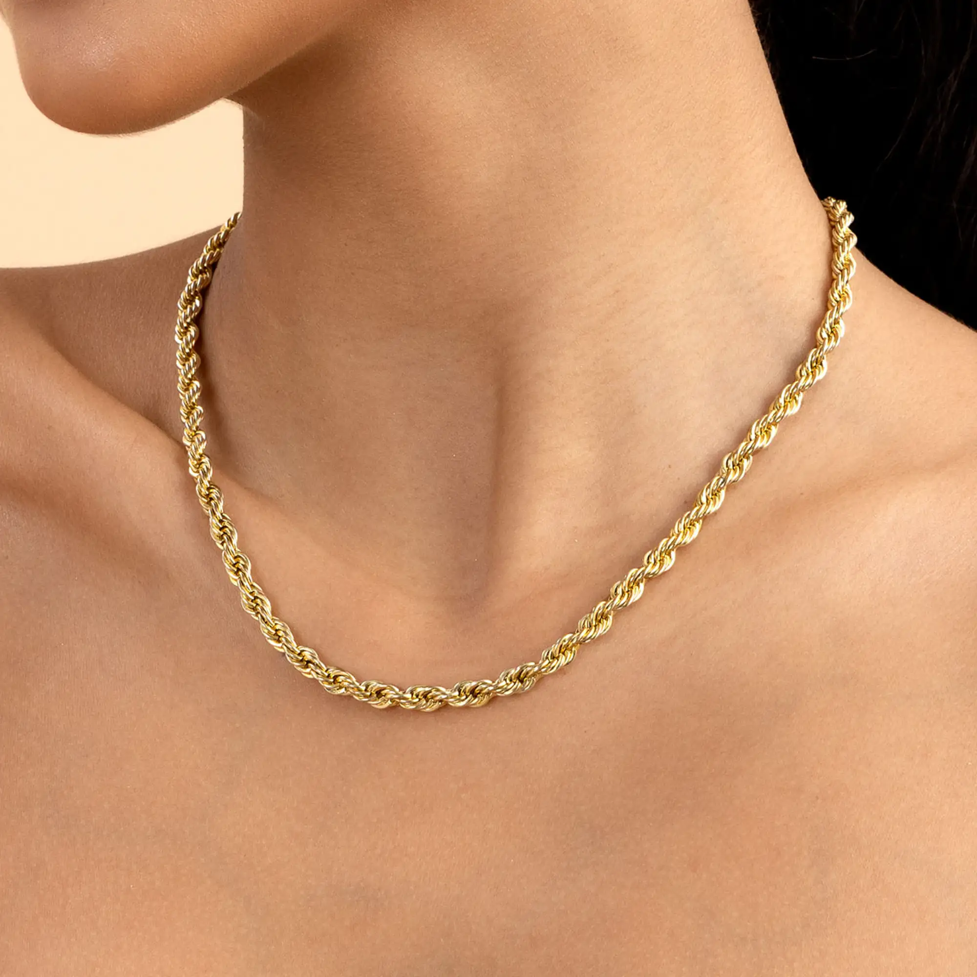 4.5mm Yellow Gold Rope Chain - Image 3