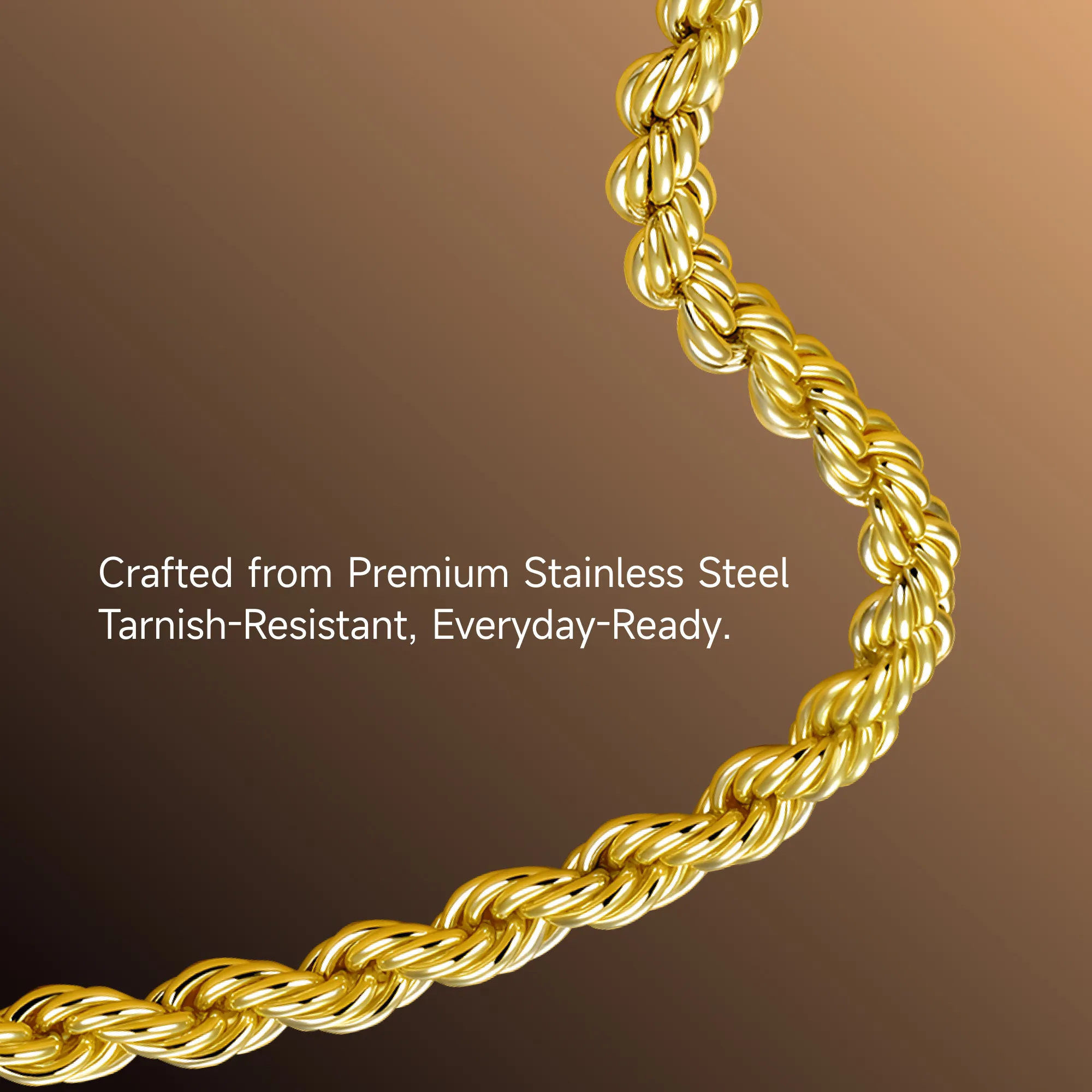 4.5mm Rope Chain - Yellow Gold - Image 4