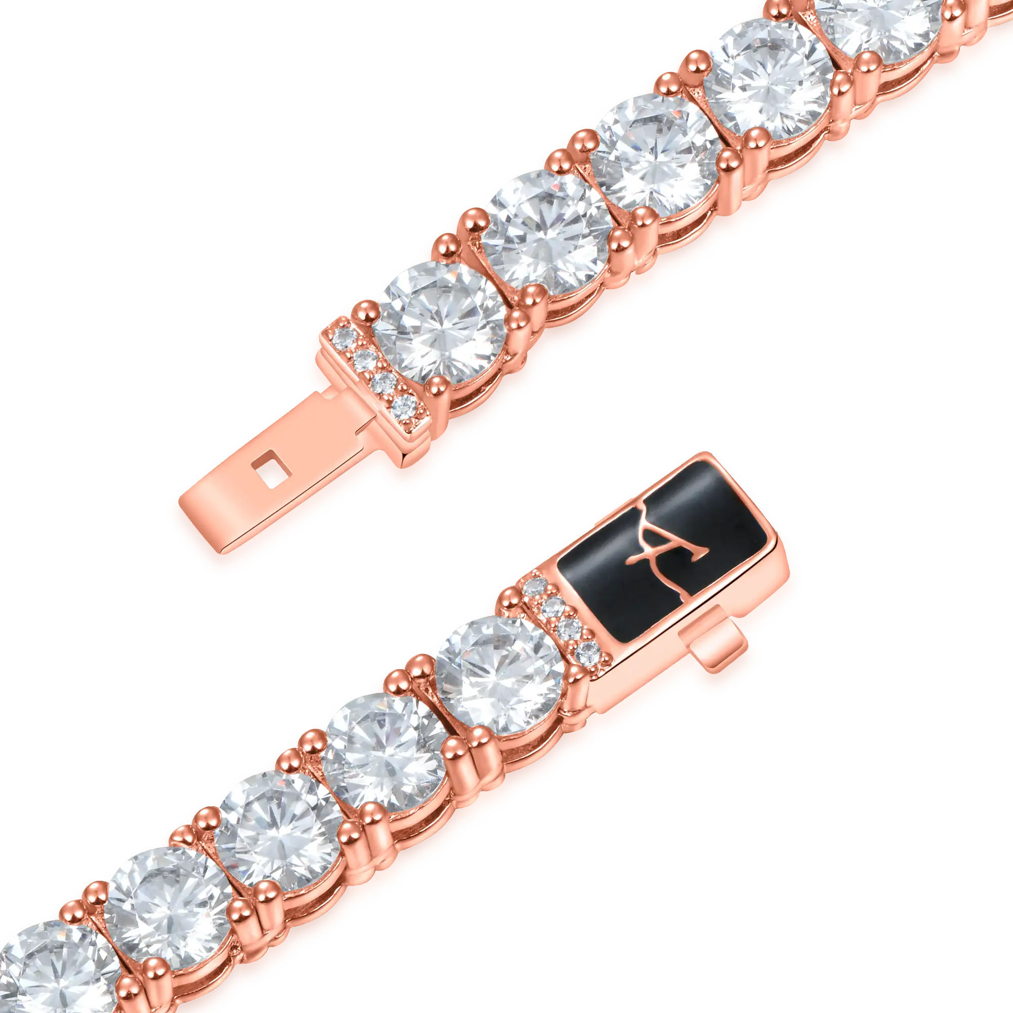 5mm Iced Tennis Chain - Rose Gold - Image 4