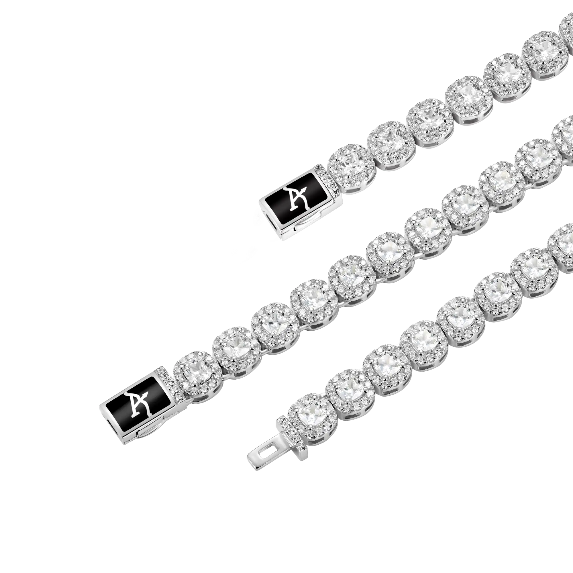 7mm Cushion-Cut Clustered Tennis Chain + Bracelet Gift Set - Image 4