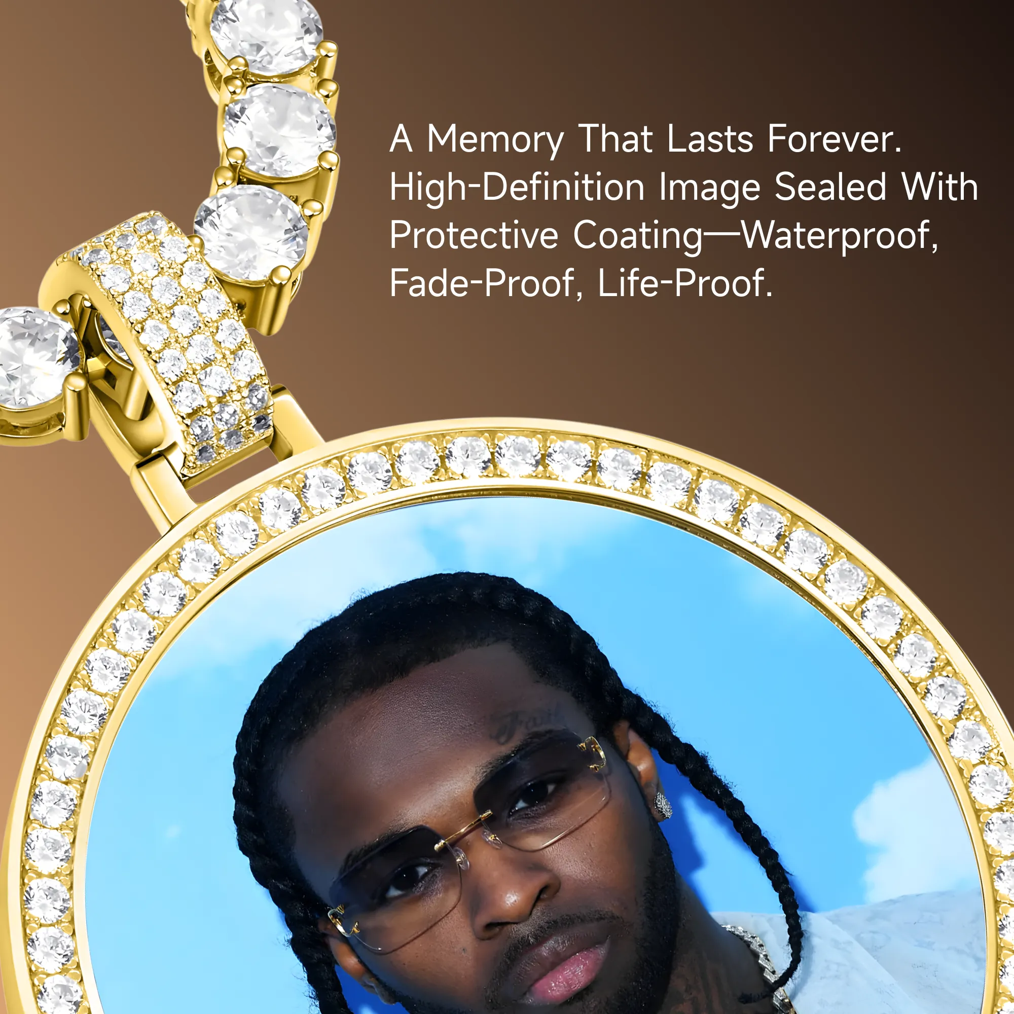 Custom Moissanite Photo Pendant - Image 10