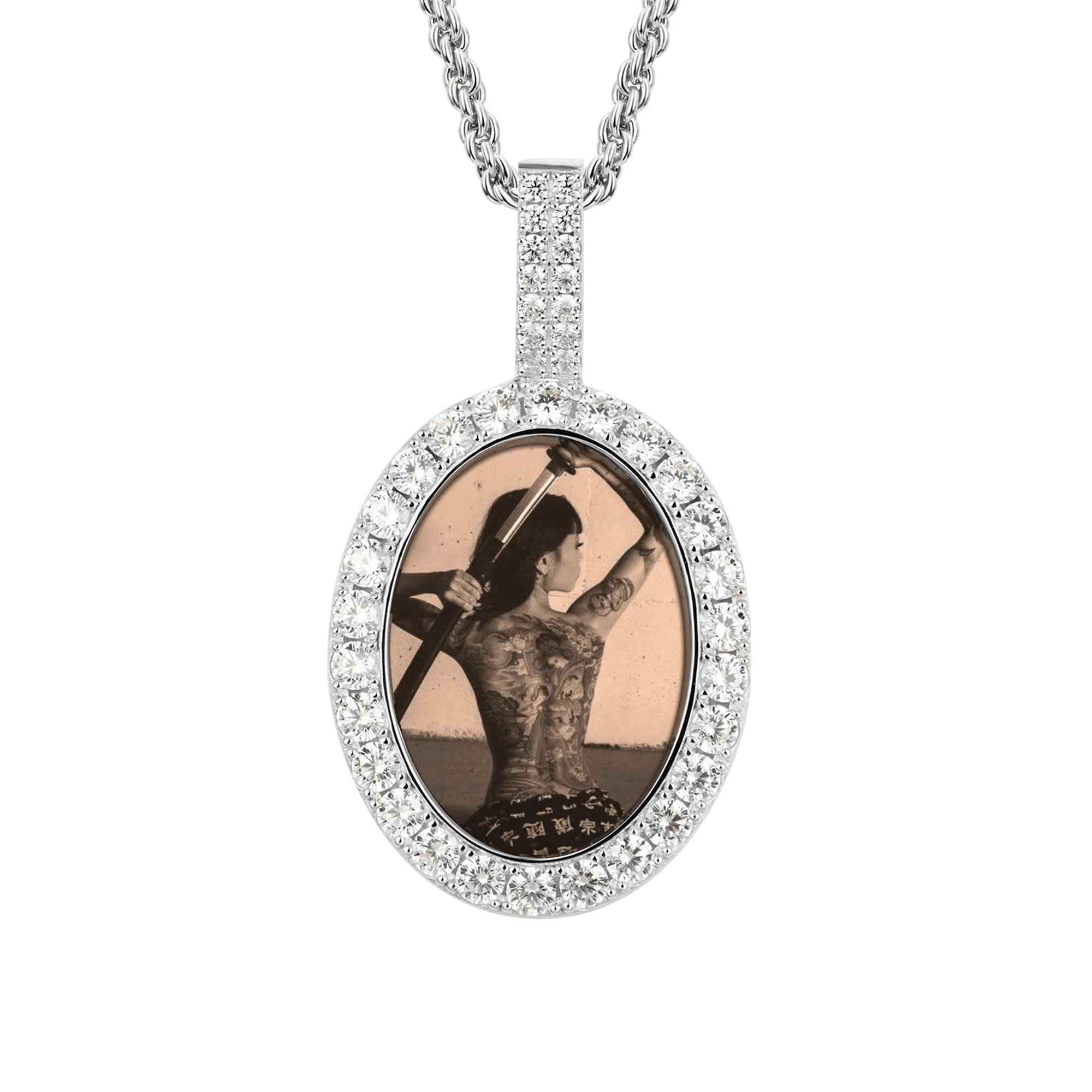 Custom Oval Photo Pendant - Image 2
