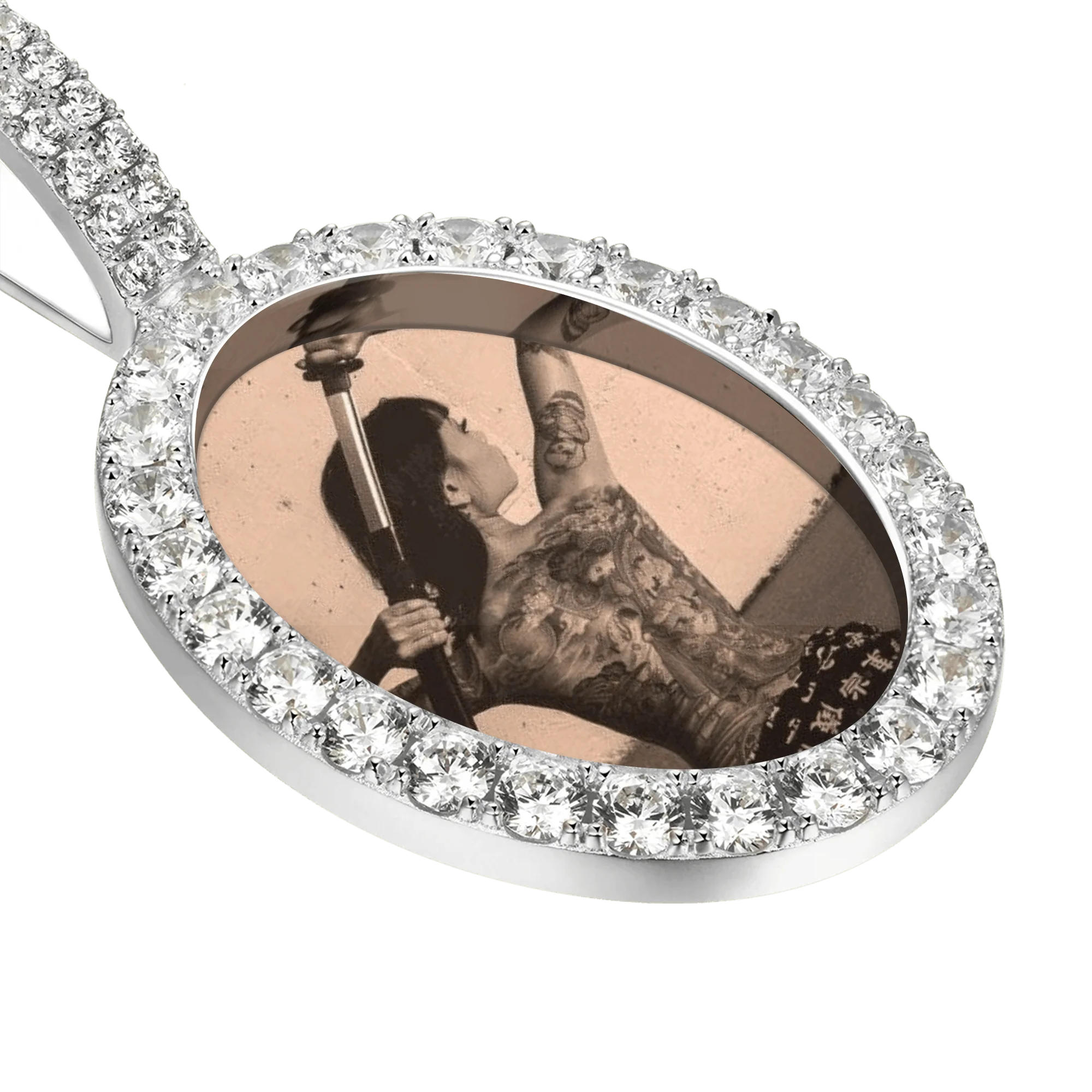 Custom Oval Photo Pendant - Image 3