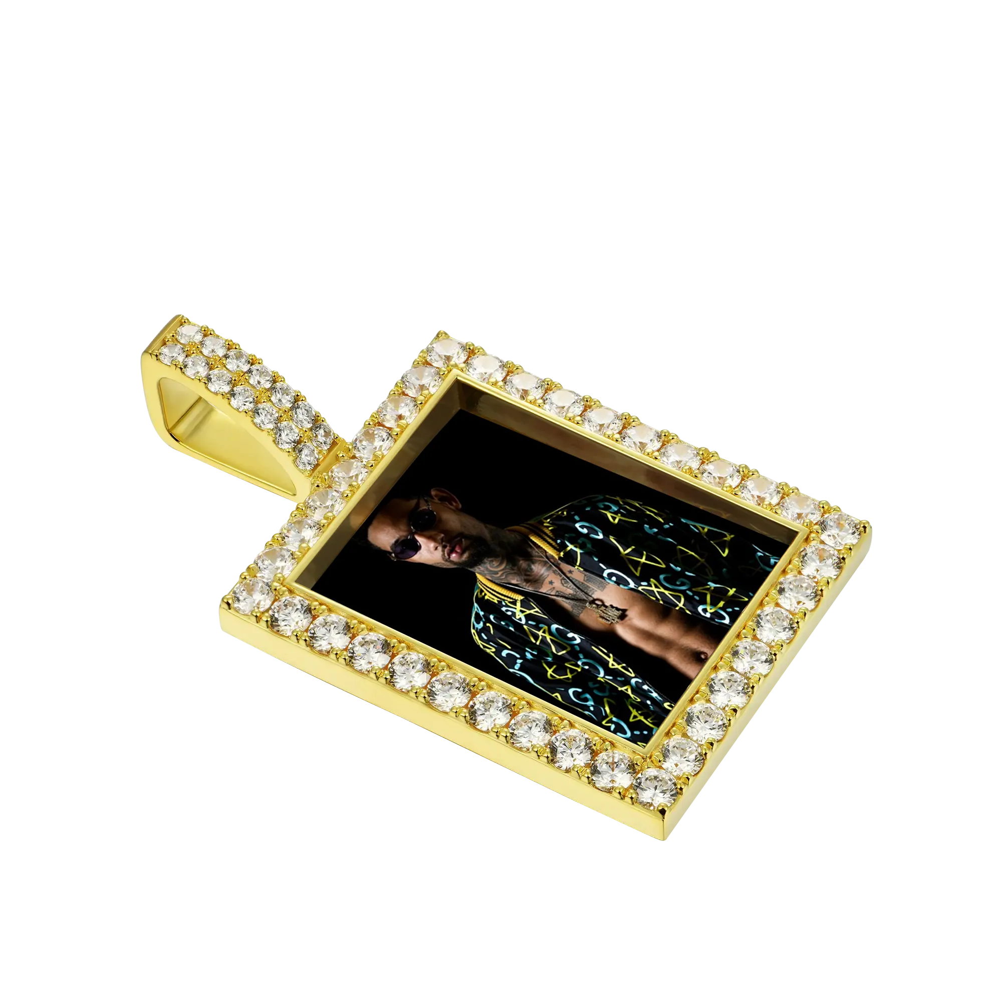 Iced Custom Rectangular Photo Pendant - Image 11
