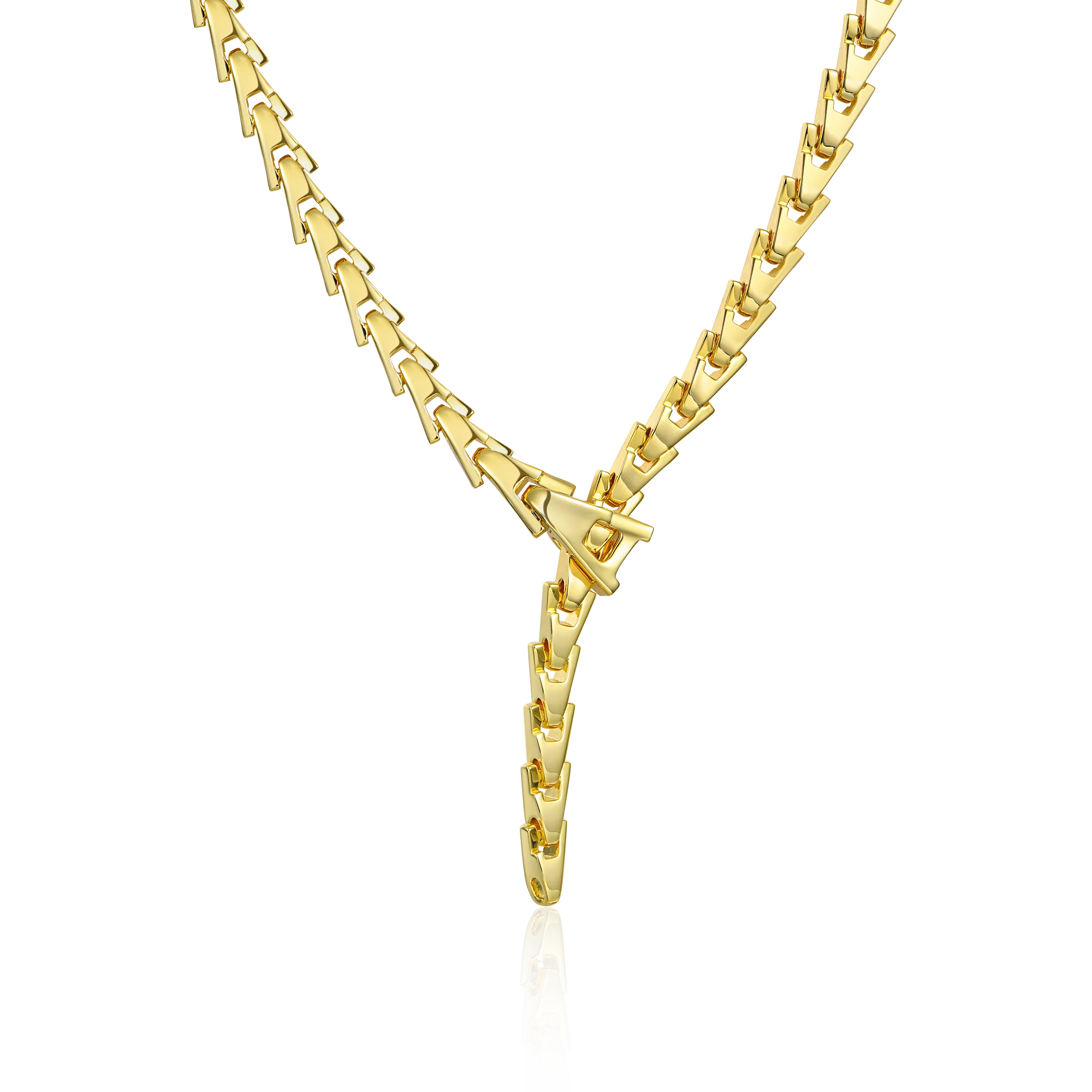 Aporro A® Plain Gold Adjustable Snake Necklace - 8mm - Image 5