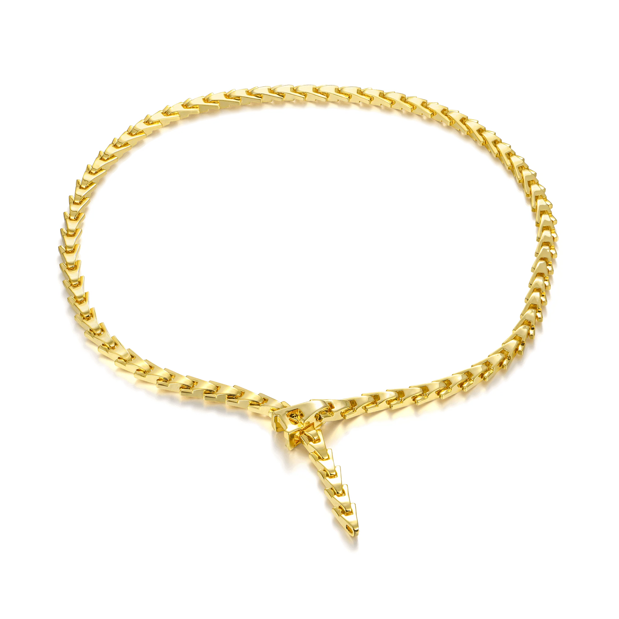 Aporro A® Plain Gold Adjustable Snake Necklace - 8mm - Image 6
