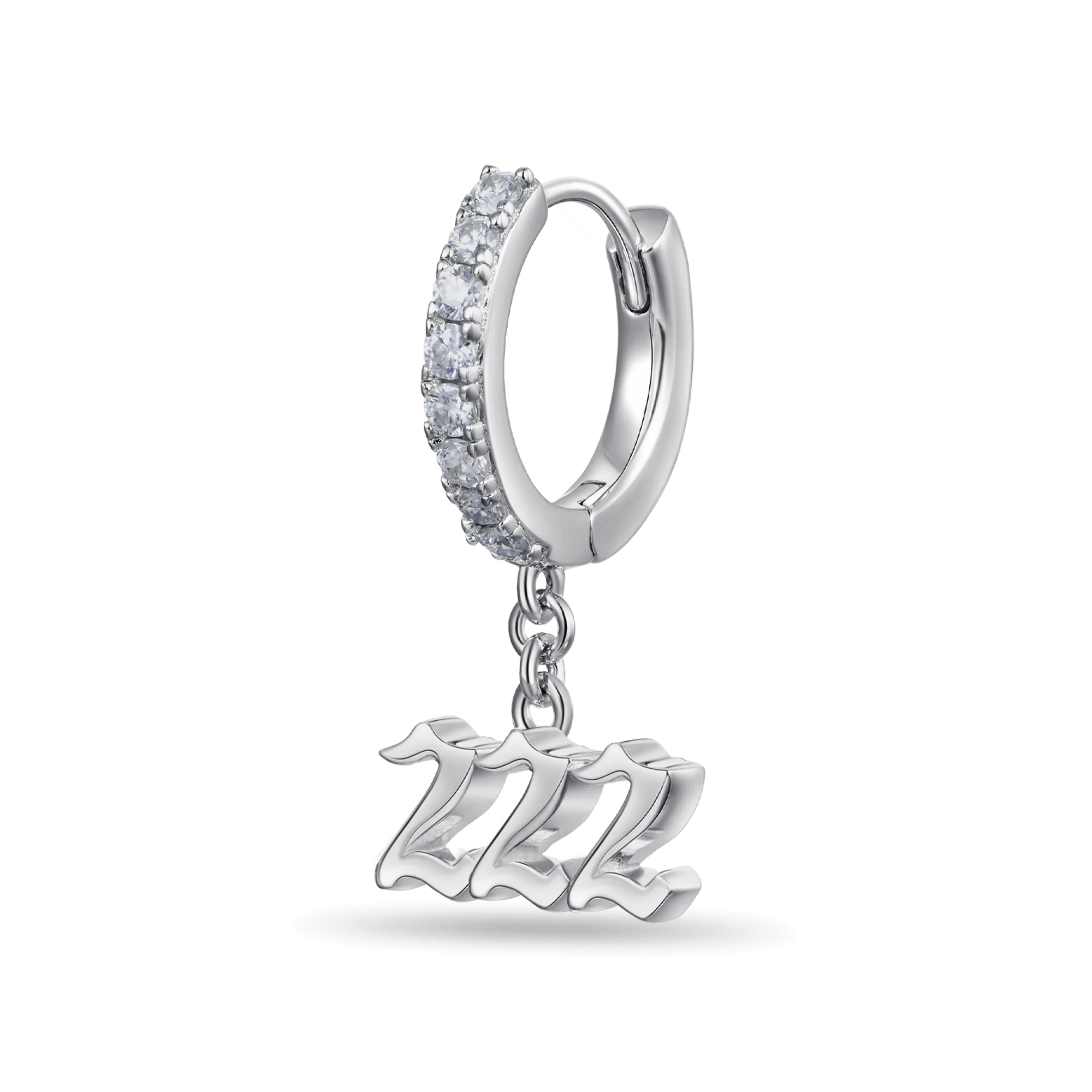 Moissanite S925 Angel Number Dangly Earring - 222 - Image 4