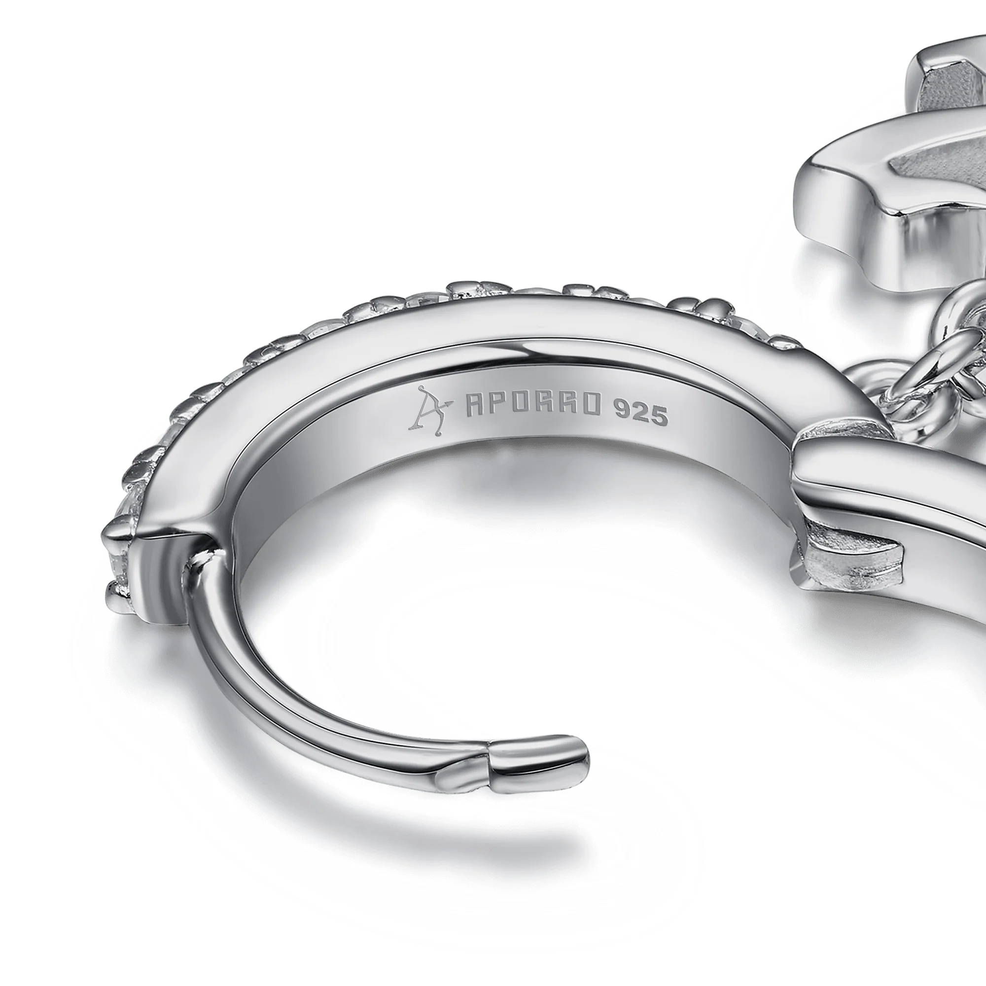 Moissanite S925 Angel Number Dangly Earring - 222 - Image 6