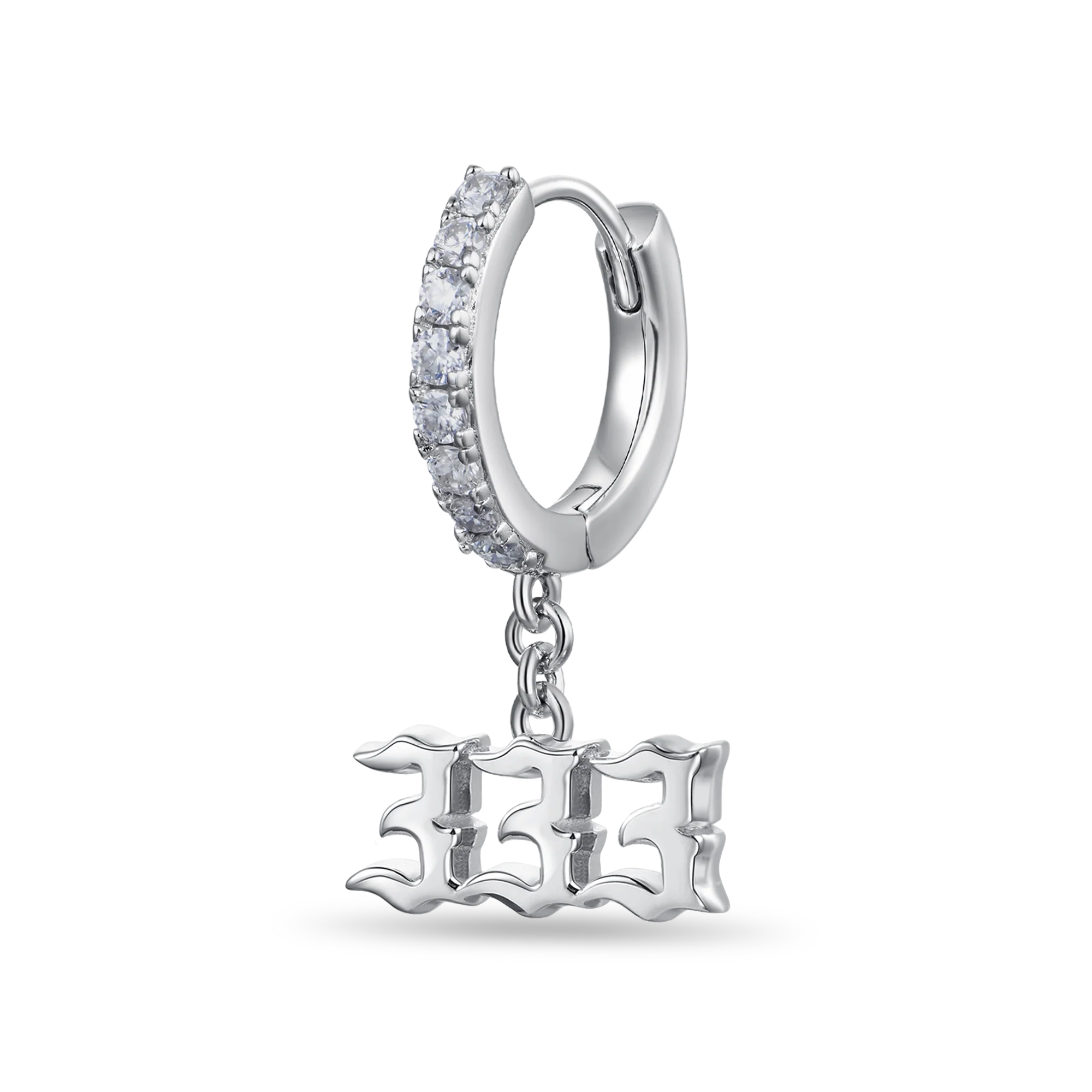 Moissanite S925 Angel Number Dangly Earring - 333 - Image 4