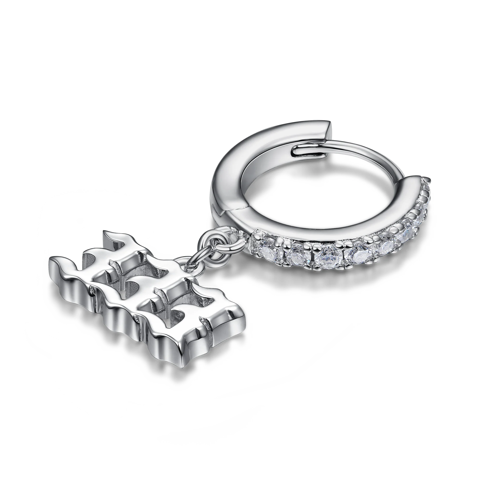 Moissanite S925 Angel Number Dangly Earring - 333 - Image 5