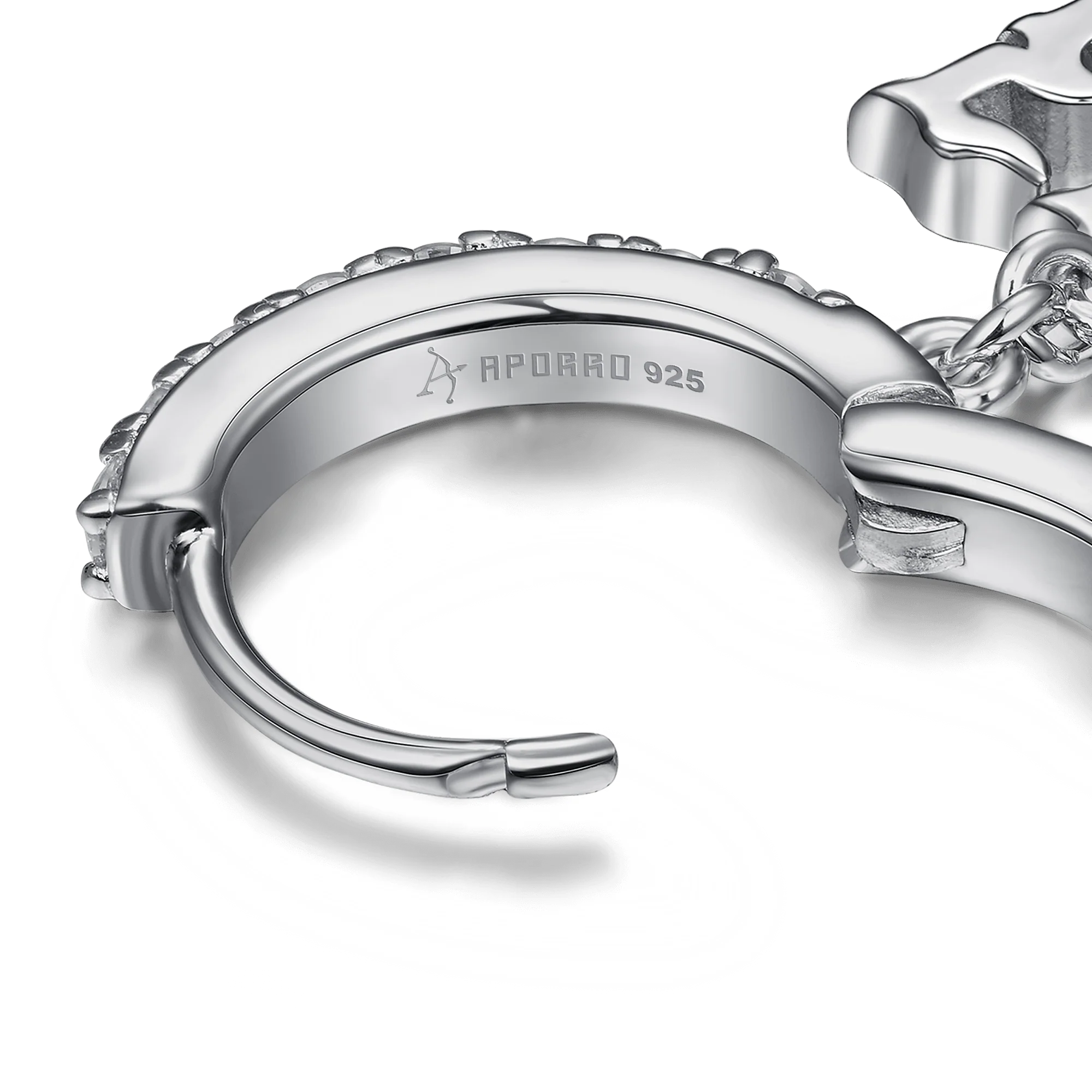 Moissanite S925 Angel Number Dangly Earring - 333 - Image 6