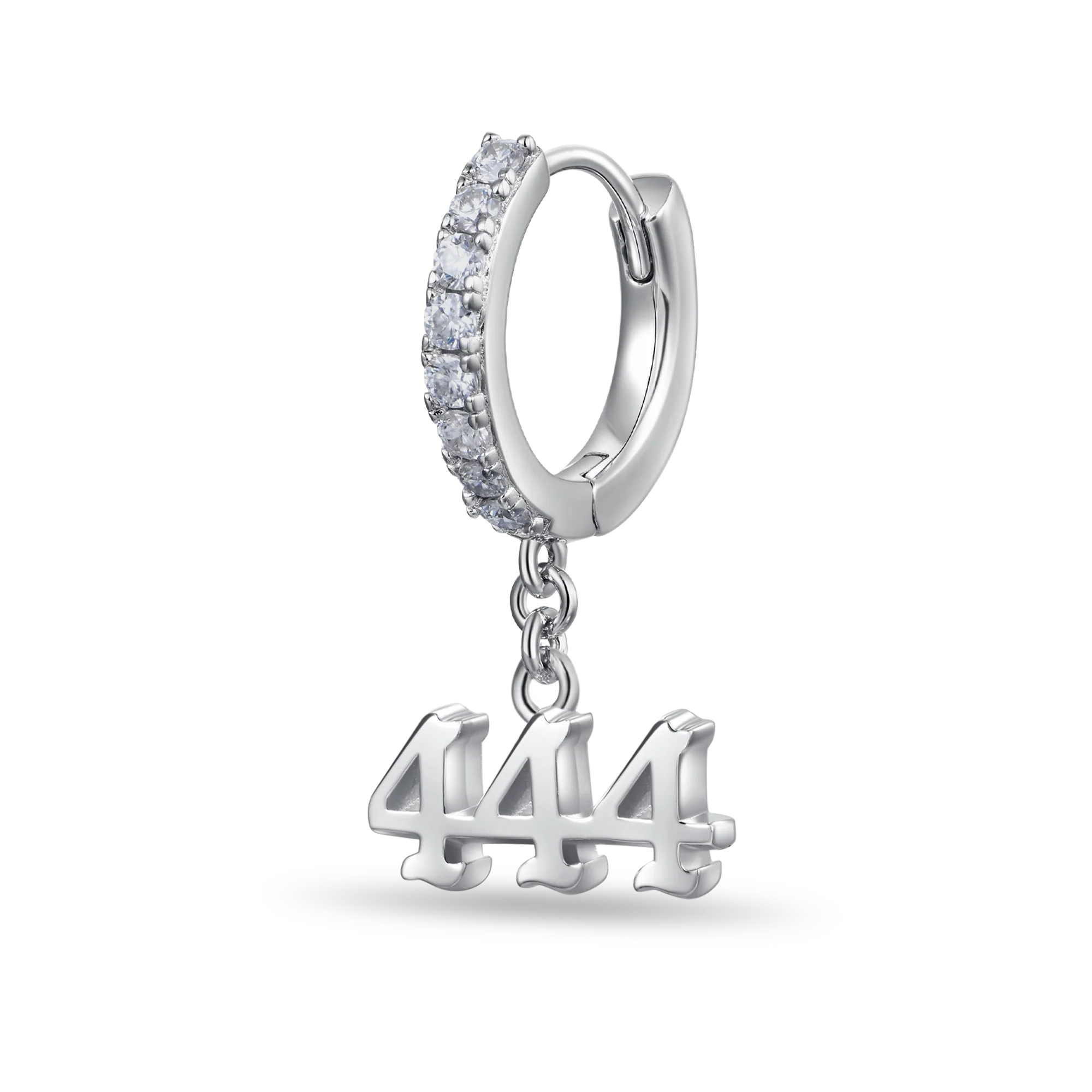 Moissanite S925 Angel Number Dangly Earring - 444 - Image 4