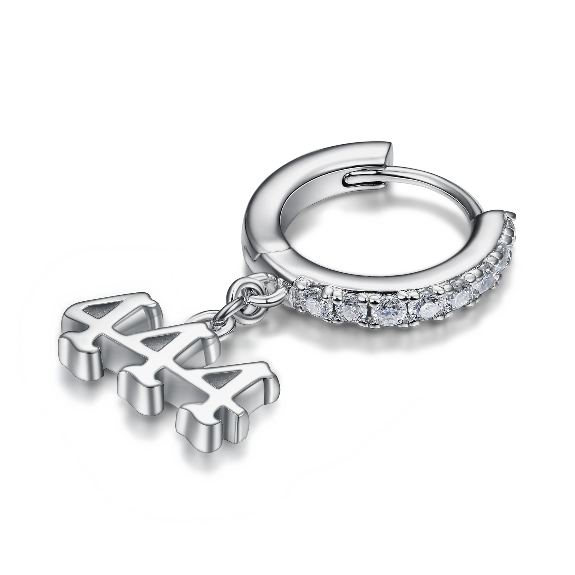Moissanite S925 Angel Number Dangly Earring - 444 - Image 5
