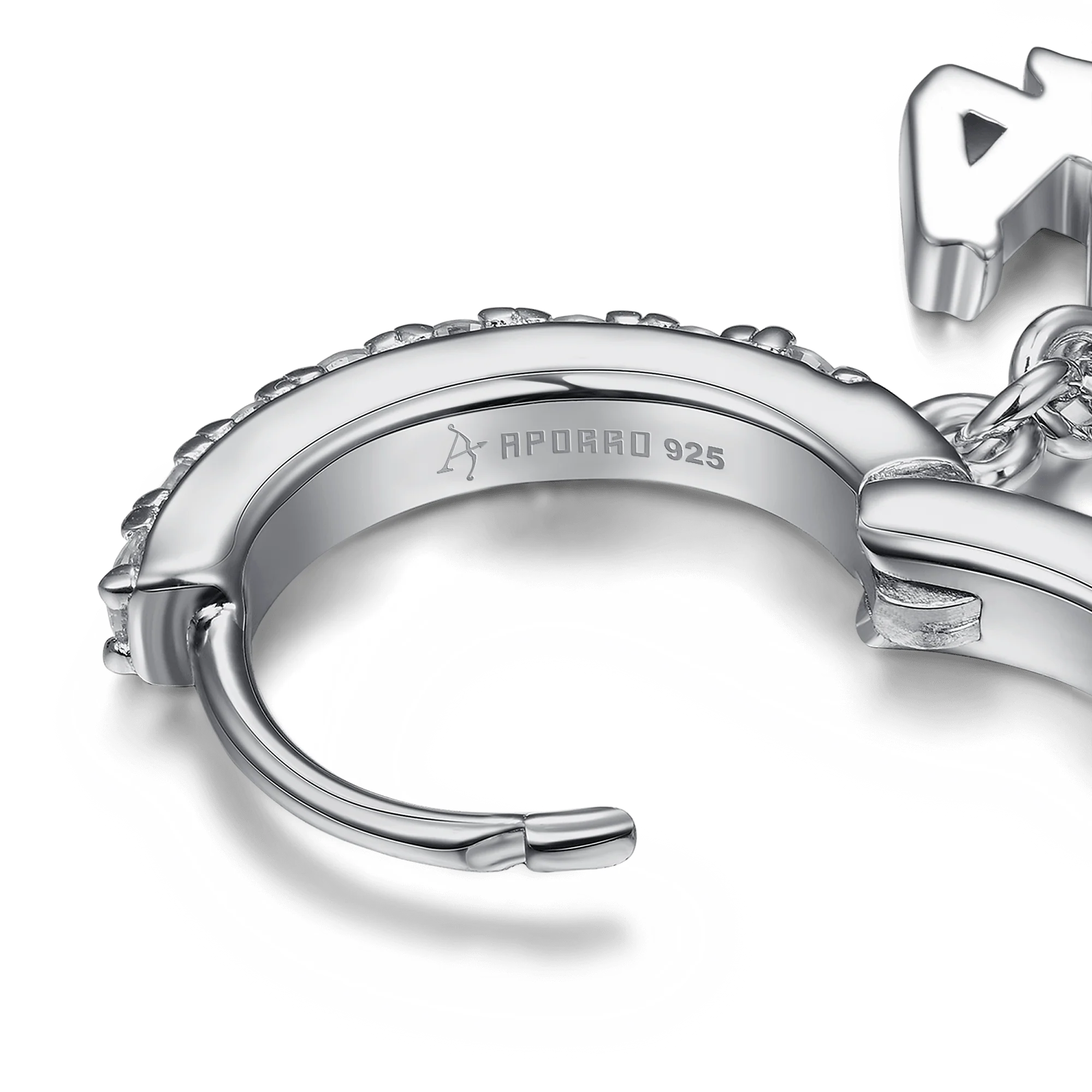 Moissanite S925 Angel Number Dangly Earring - 444 - Image 6