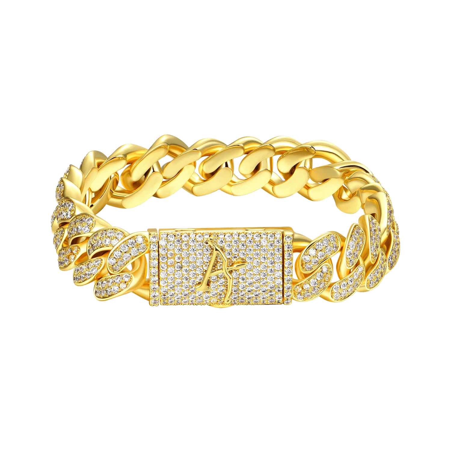 Aporro A® Cuban Link Yellow Gold Bracelet- 7"