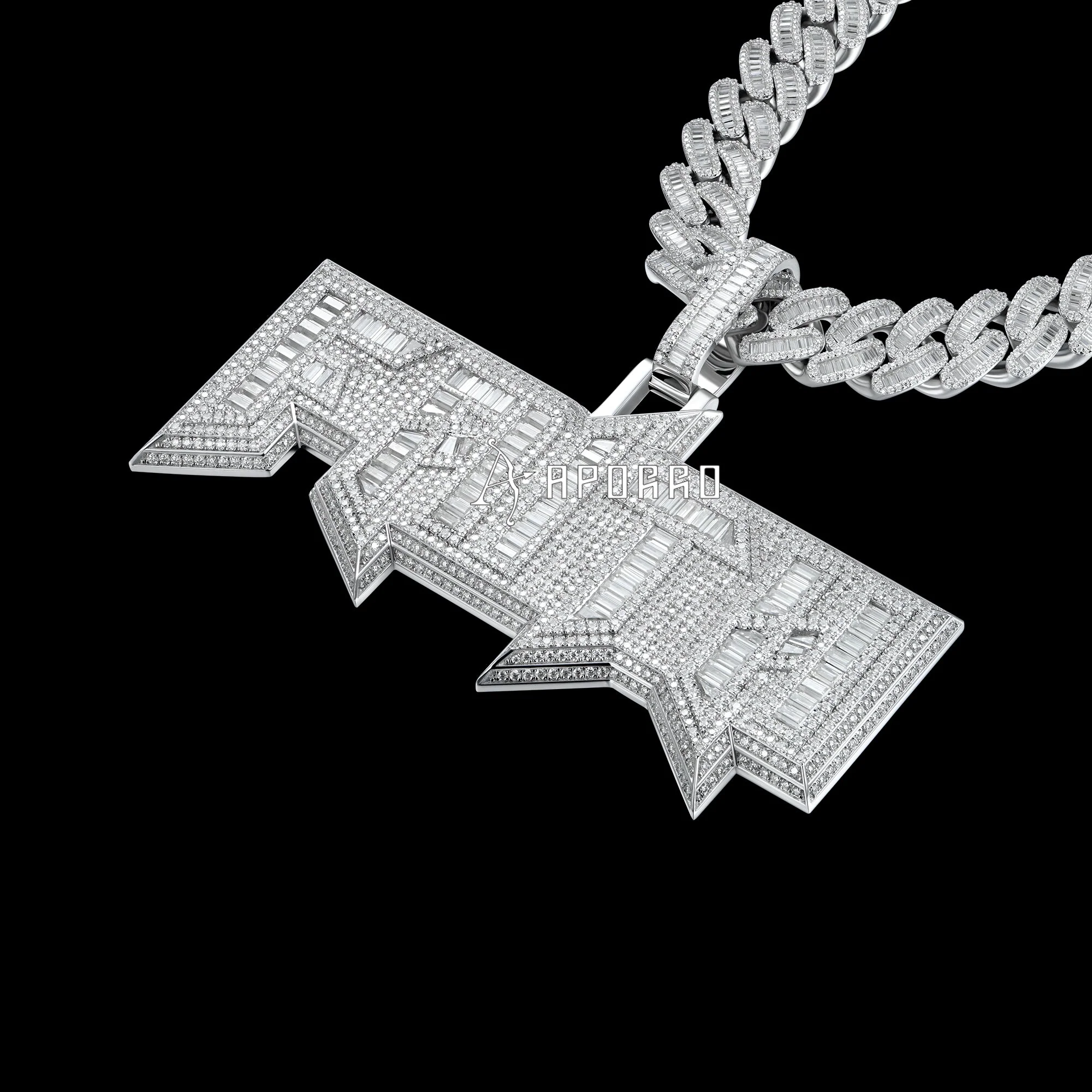 APORRO Premium Custom Baguette Name Necklace - Image 2