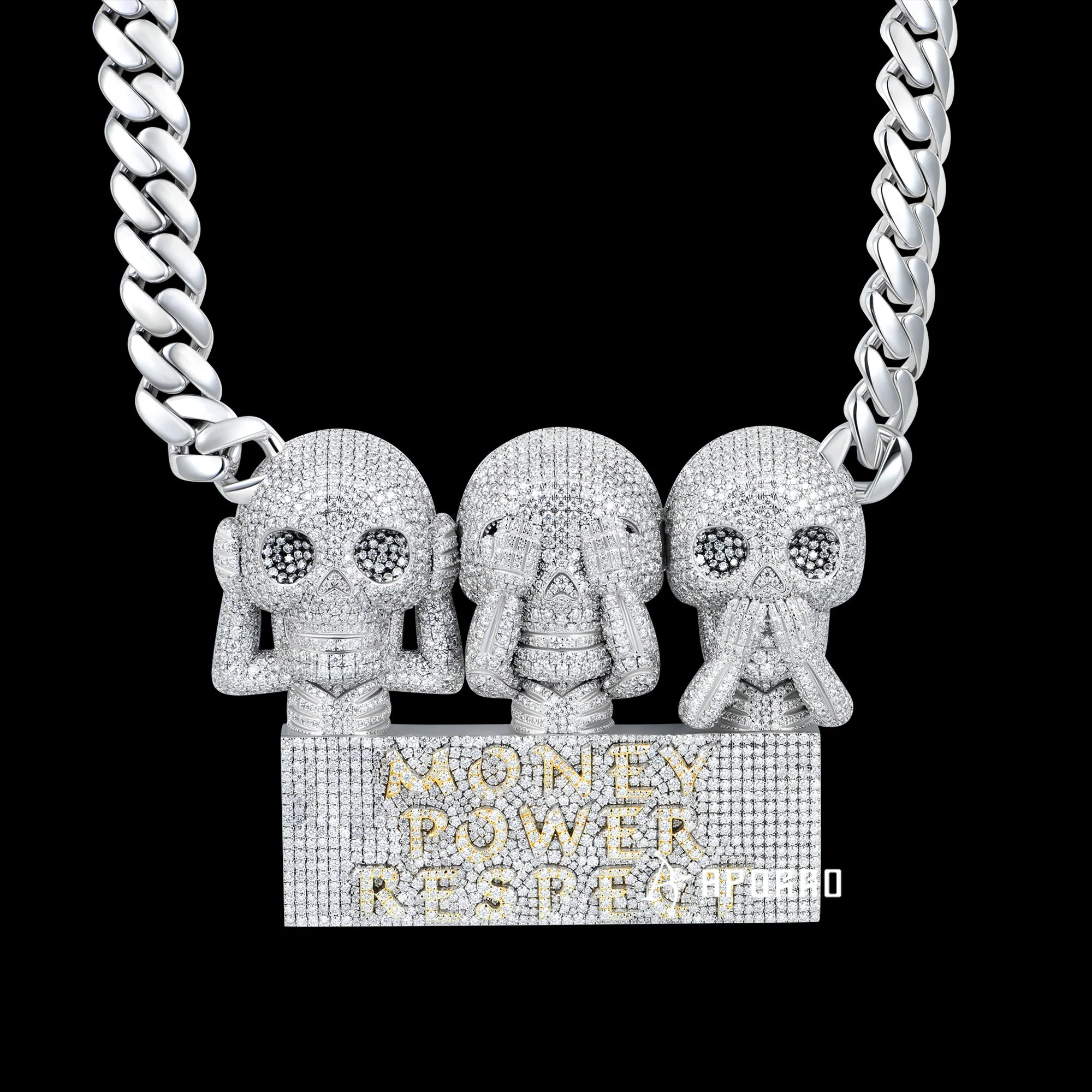 APORRO Premium Custom Skulls Necklace
