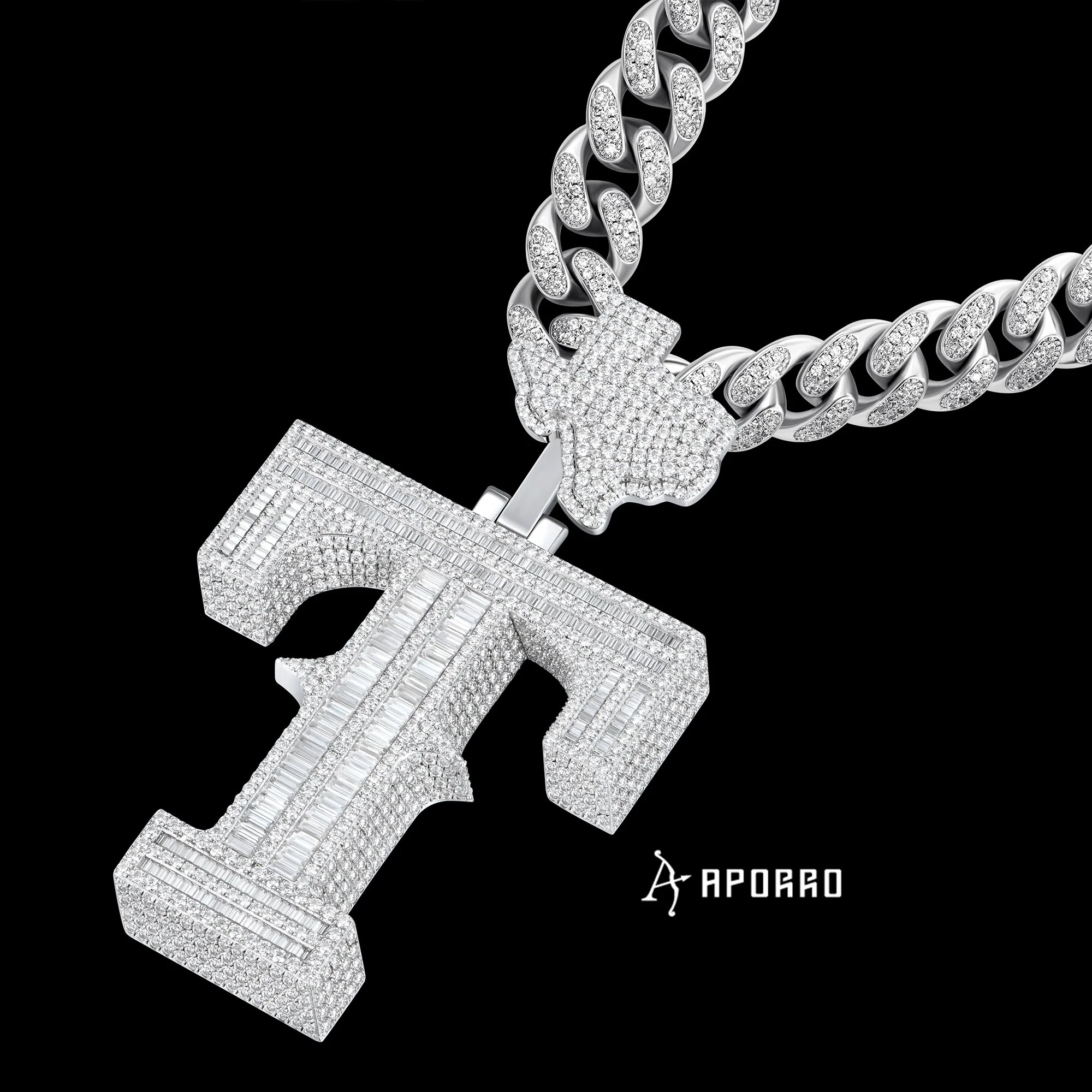 APORRO Premium Custom Baguette T Pendant - Image 2