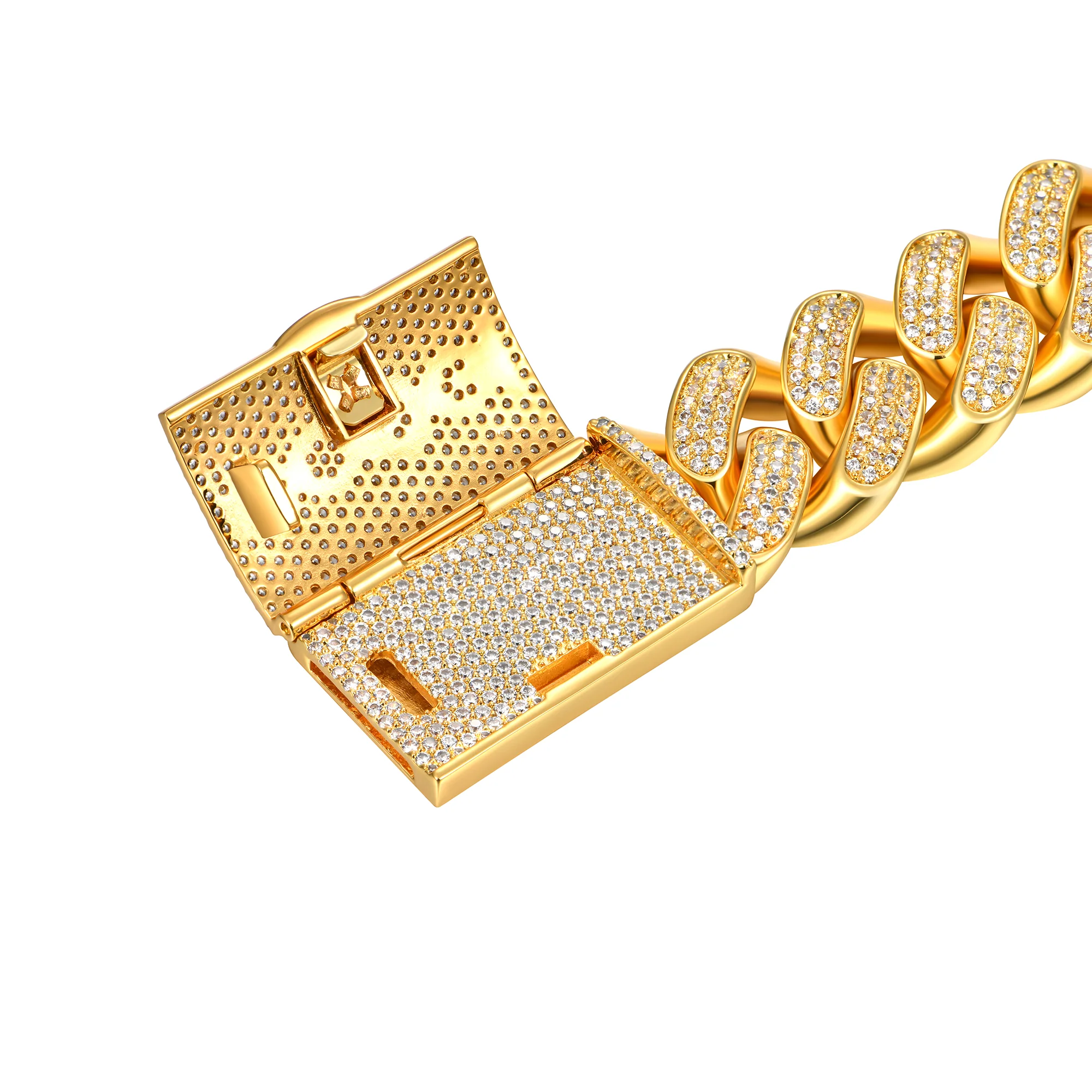 APORRO X COOGI 19mm White Gold Beating Cuban Bracelet - Image 3