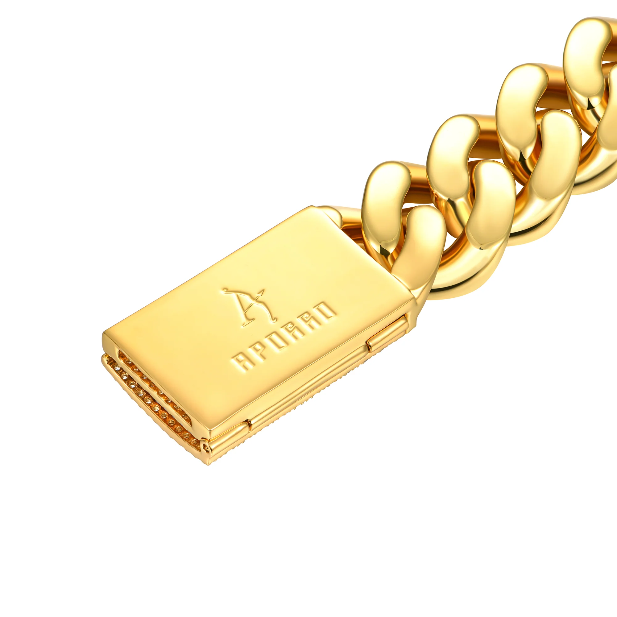 APORRO X COOGI 19mm White Gold Beating Cuban Bracelet - Image 4