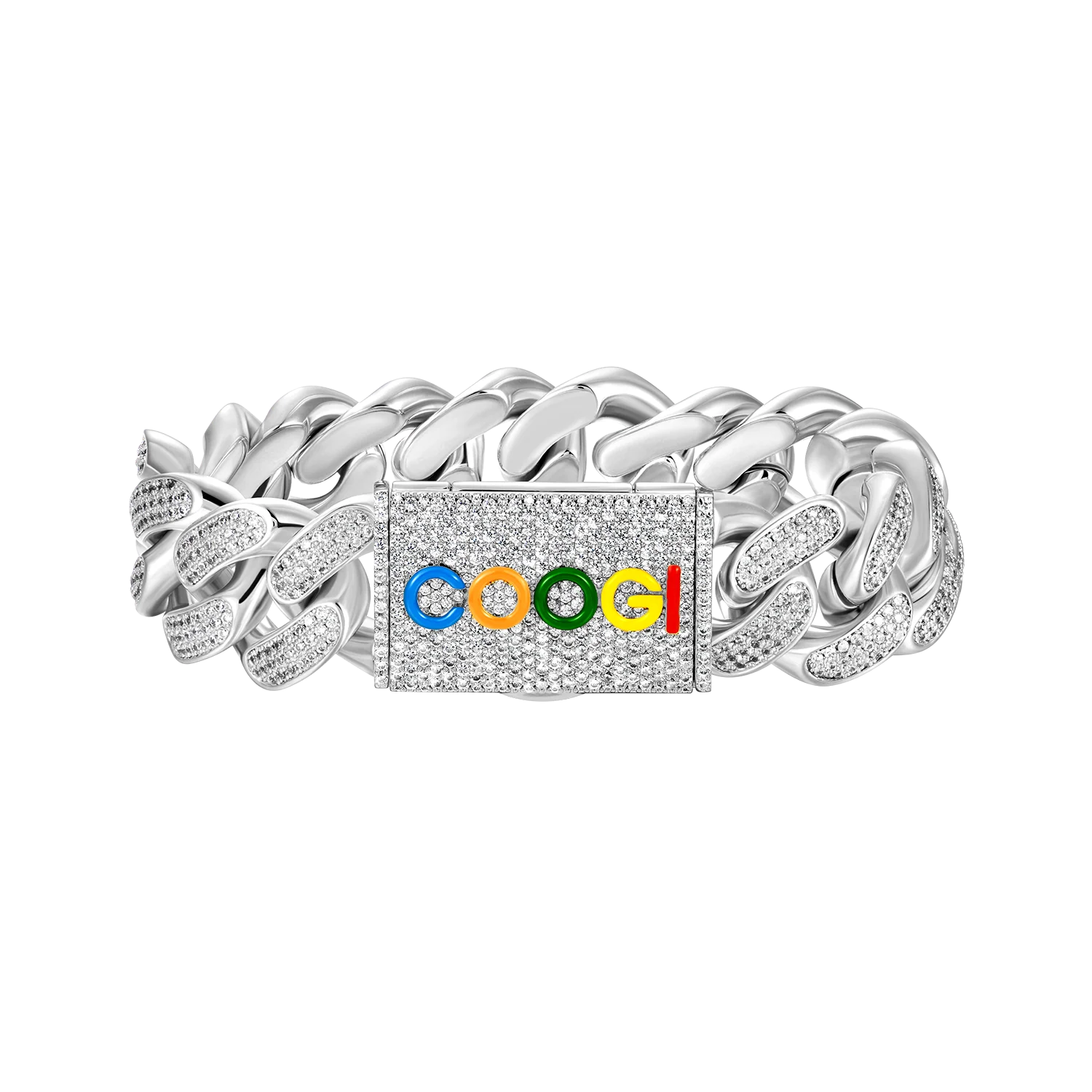 APORRO X COOGI 19mm White Gold Beating Cuban Bracelet - Image 5