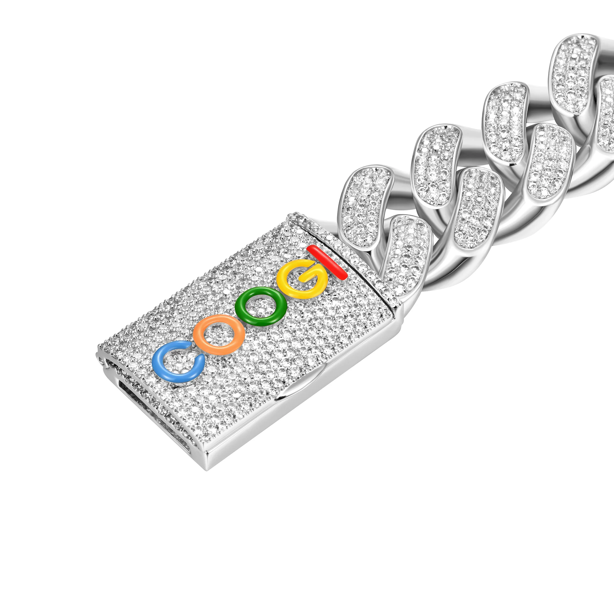 APORRO X COOGI 19mm White Gold Beating Cuban Bracelet - Image 6