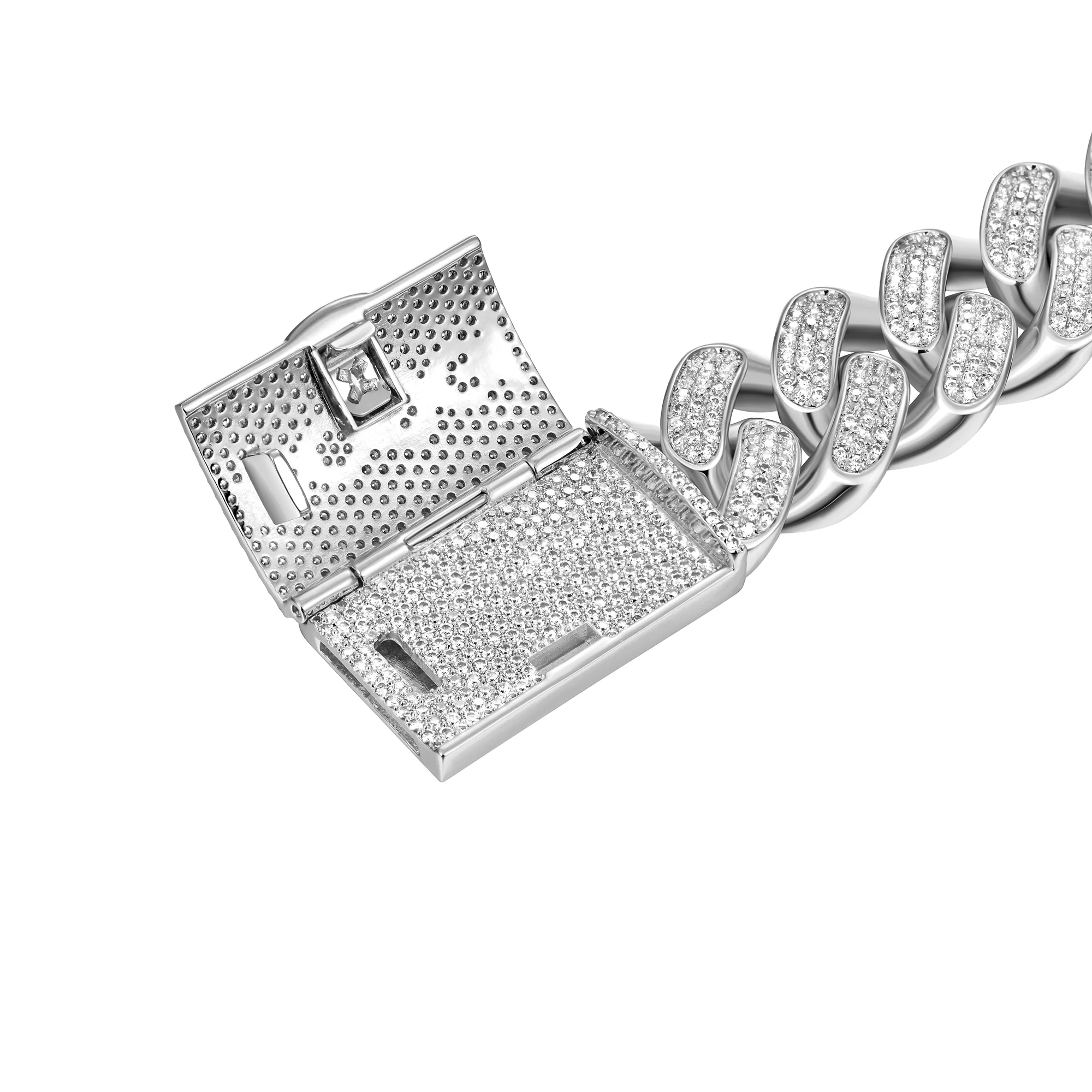 APORRO X COOGI 19mm White Gold Beating Cuban Bracelet - Image 7