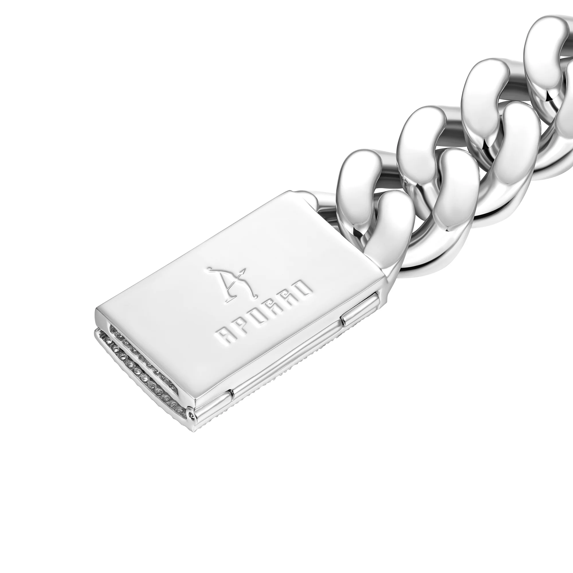 APORRO X COOGI 19mm White Gold Beating Cuban Bracelet - Image 8