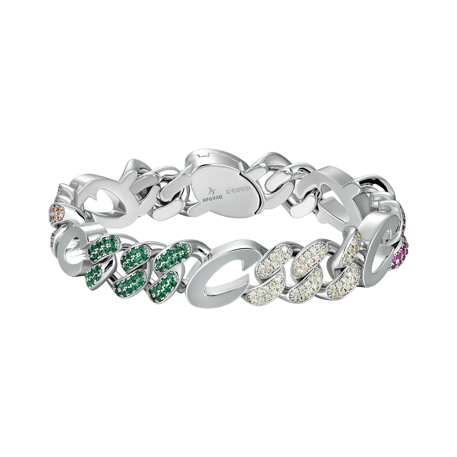 APORRO X COOGI Multicolor Cuban Bracelet - 12mm - Image 5