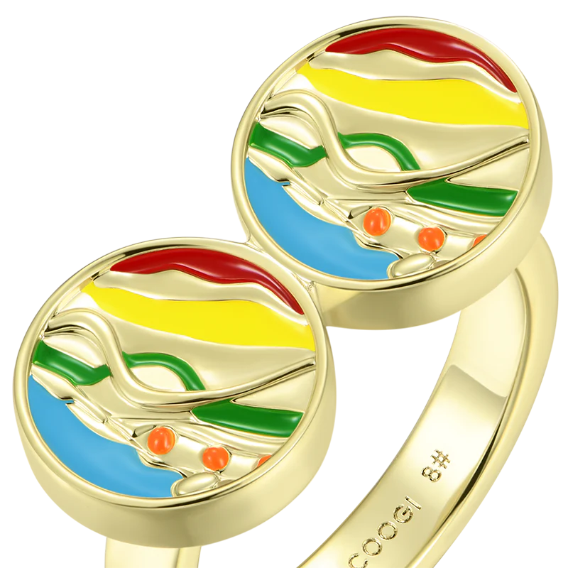 APORRO X COOGI Sweater Stripe Enamel Ring - Image 3