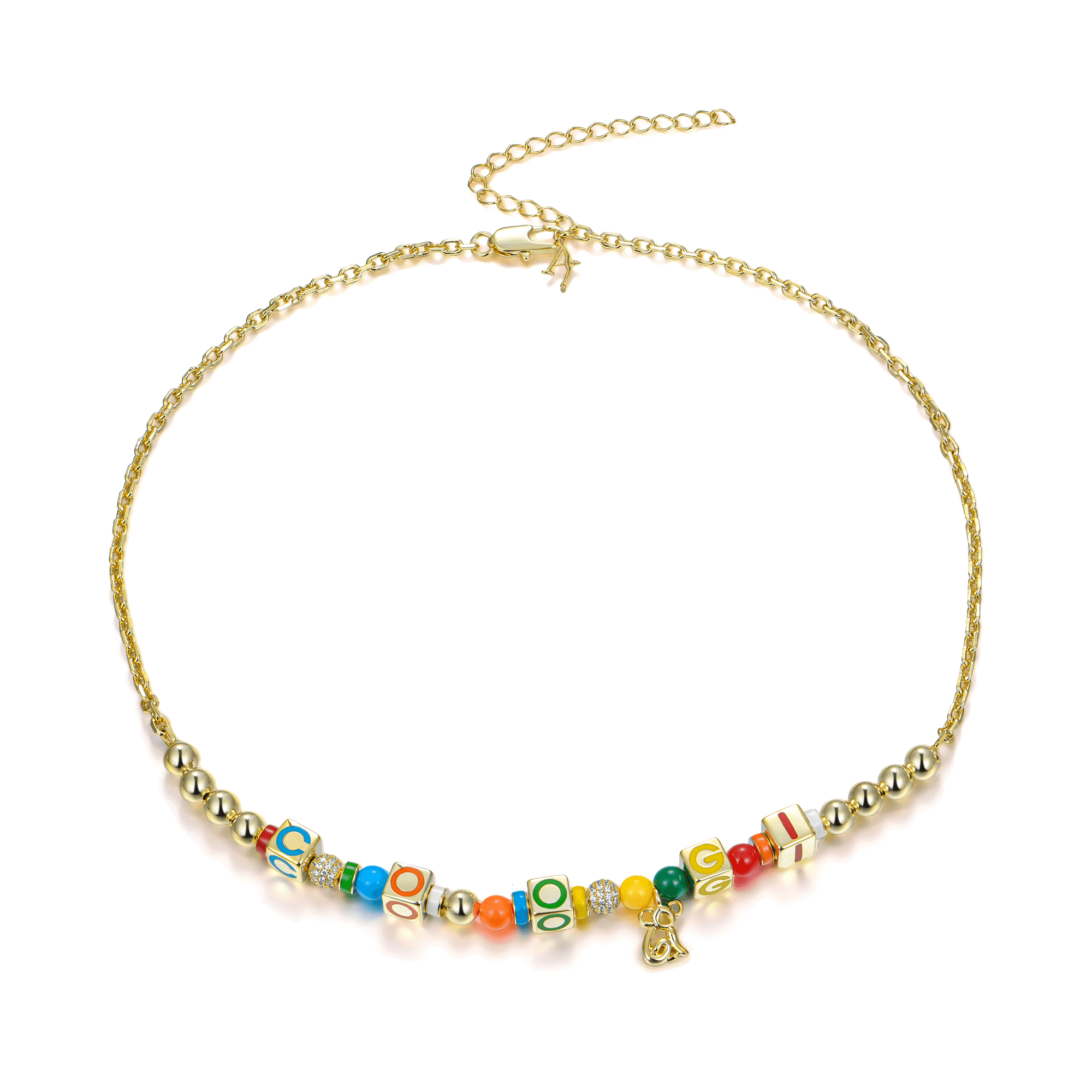 APORRO X COOGI Dice and Beads Enamel Adjustable Necklace - Image 4