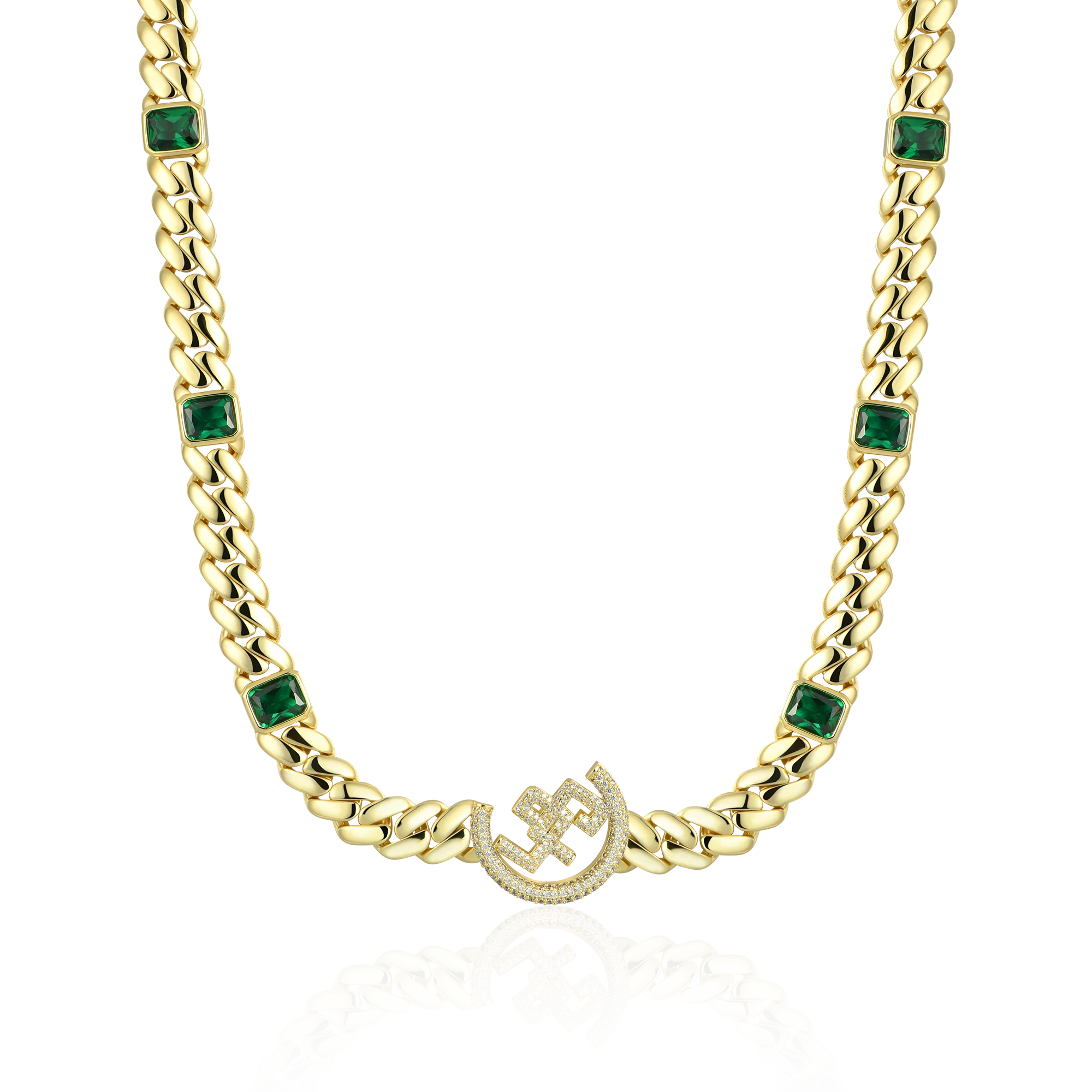 APORRO X GG Emerald Cuban Chain -12mm