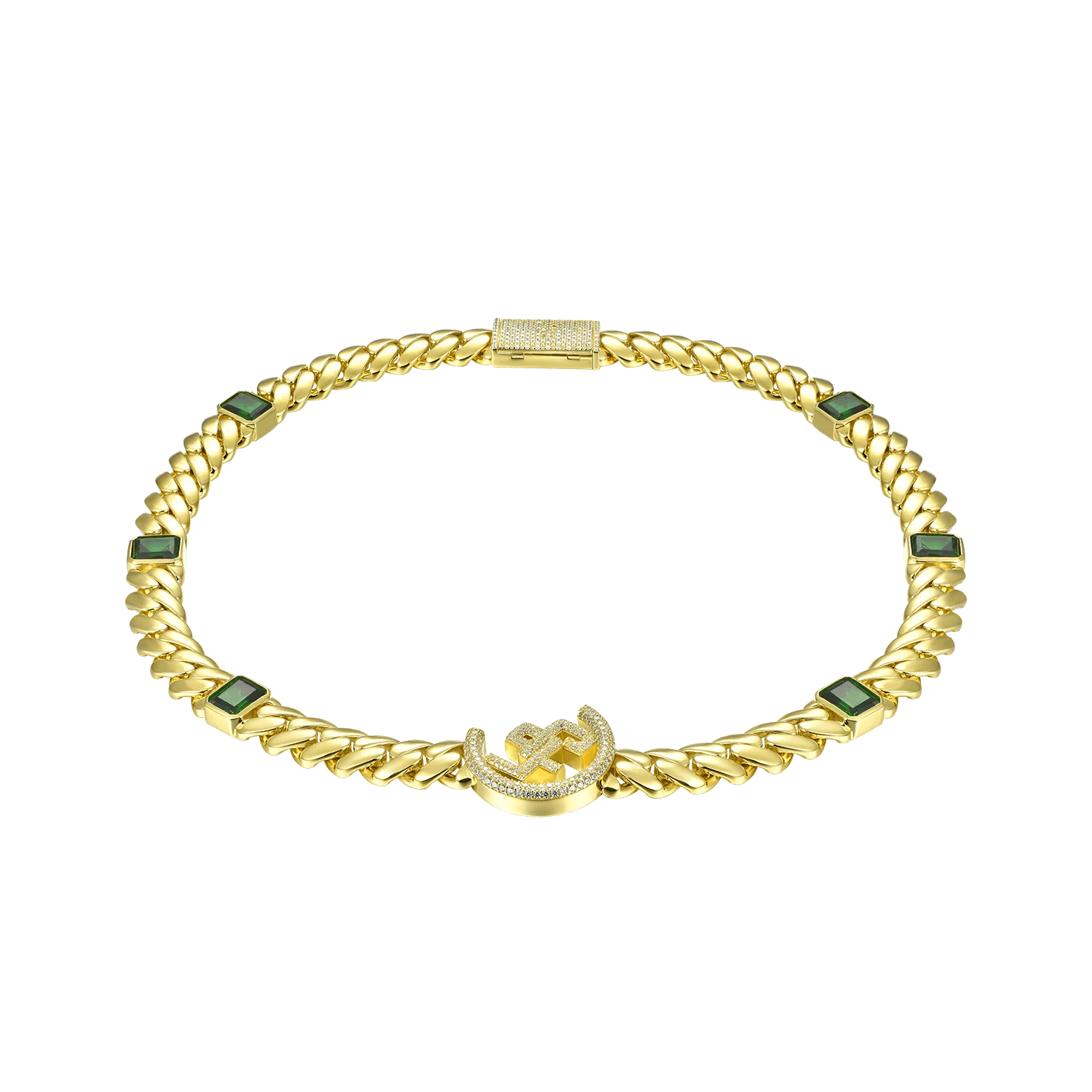 APORRO X GG Emerald Cuban Chain -12mm - Image 3