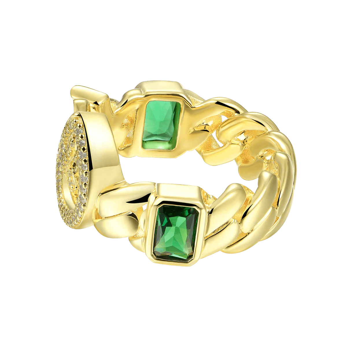 APORRO X GG Emerald Cuban Ring - Image 3