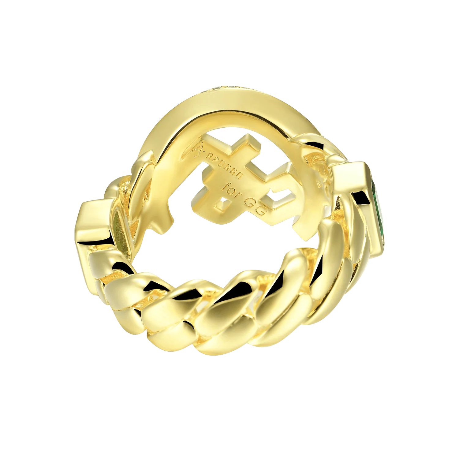 APORRO X GG Emerald Cuban Ring - Image 6