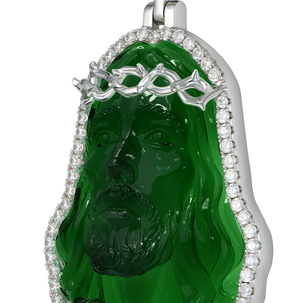 Arcenciel Gospel Jesus Pendant - Forest Green - Image 3