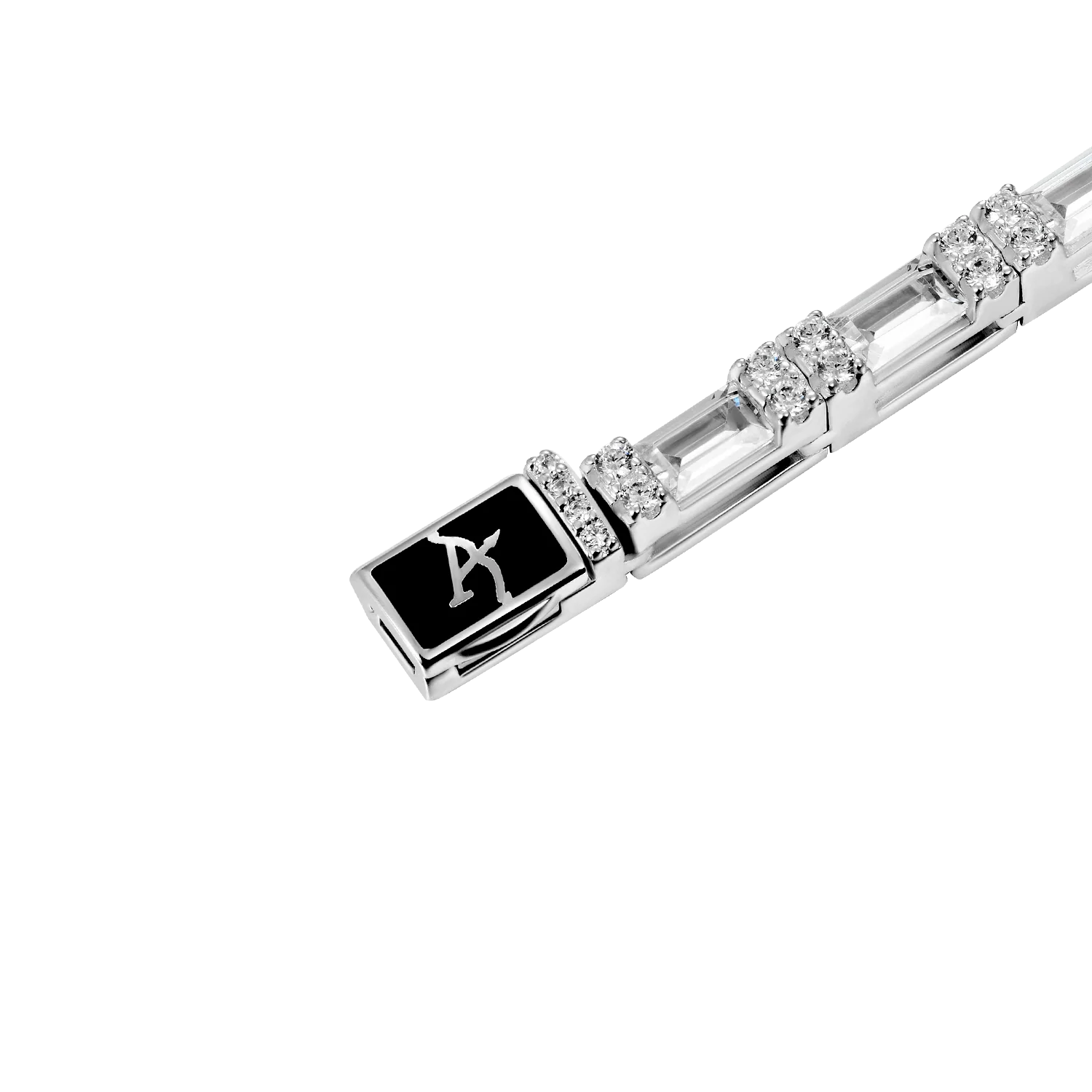 Baguette and Round Cut Tennis Bracelet - 3mm - Image 3