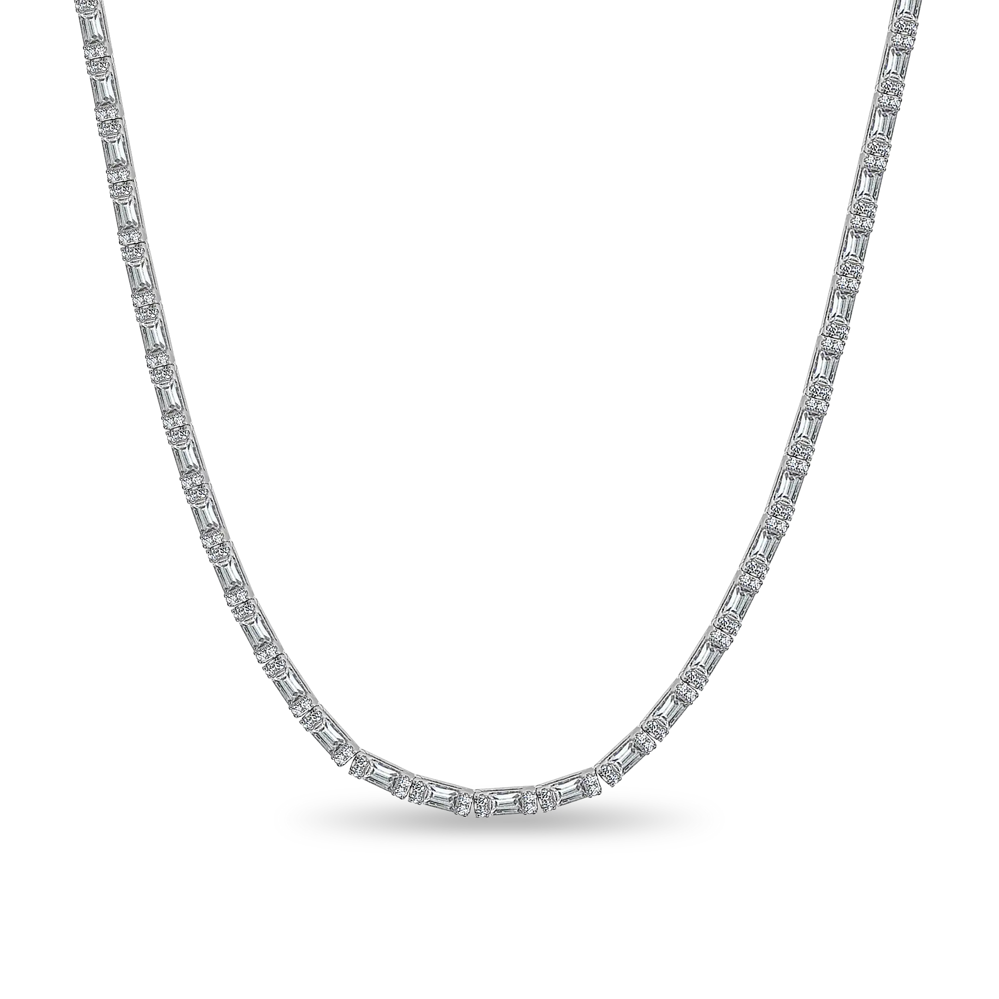 Baguette and Round Cut Tennis Chain - 3mm
