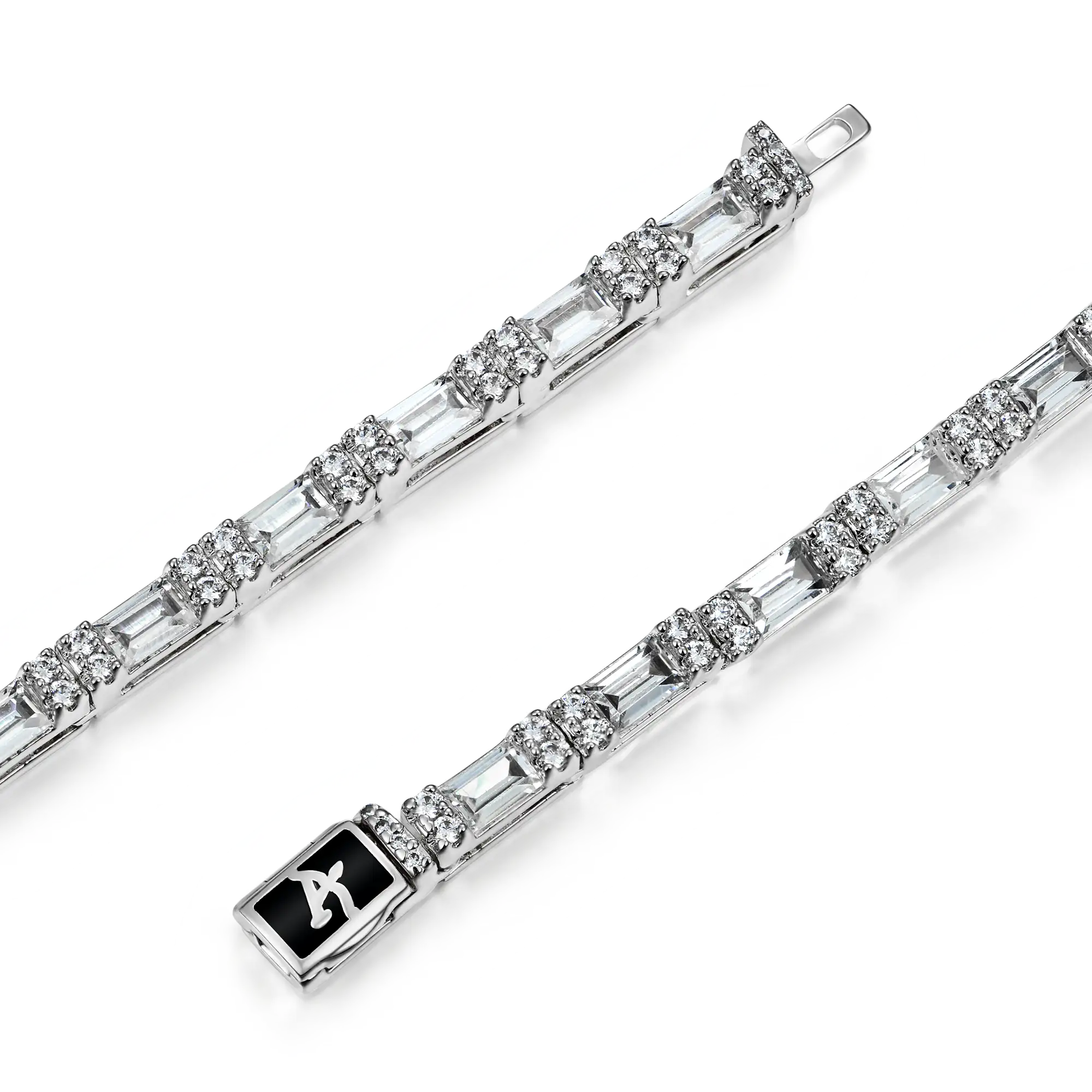 Baguette and Round Cut Tennis Chain - 3mm - Image 4