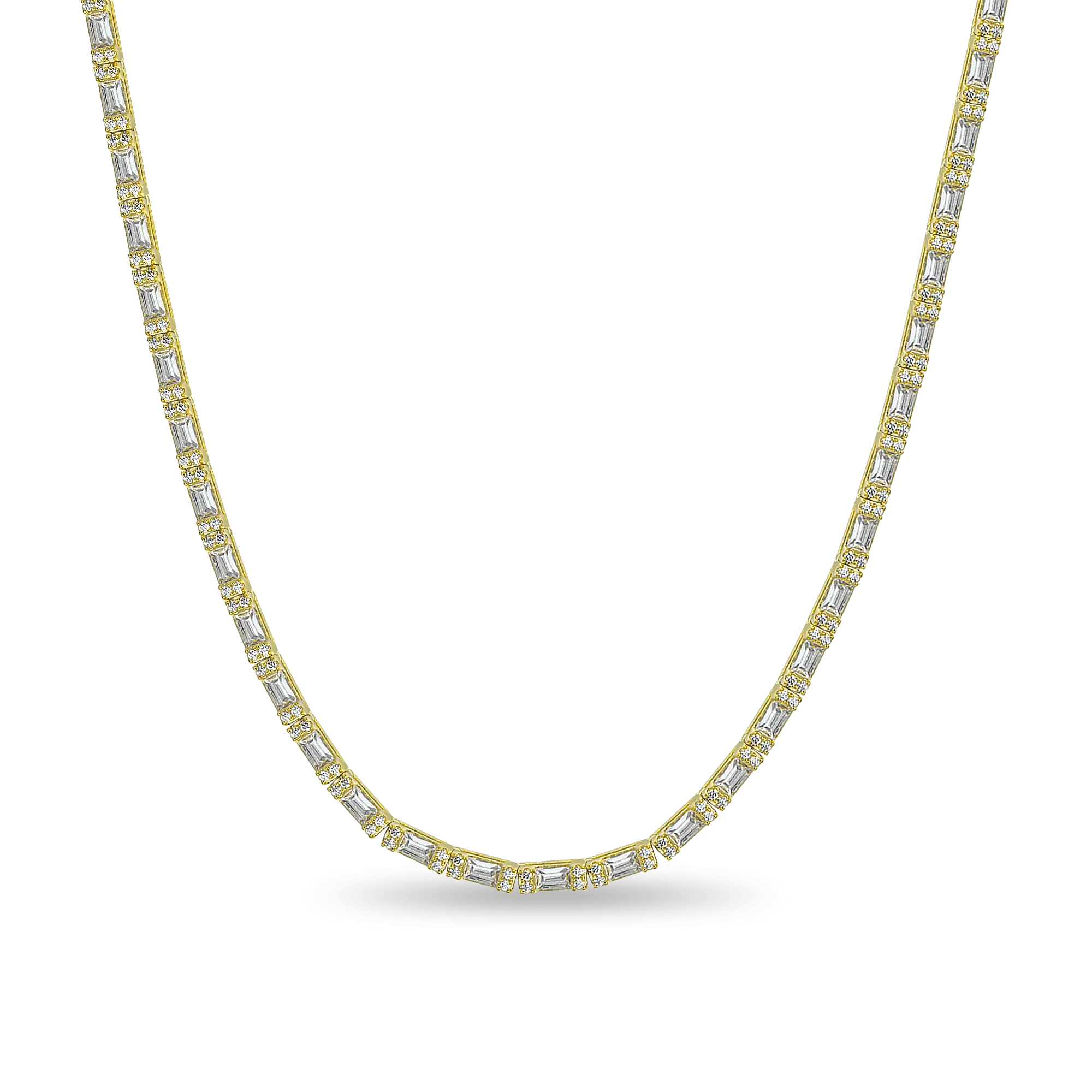 Baguette and Round Cut Tennis Chain - 3mm - Image 5
