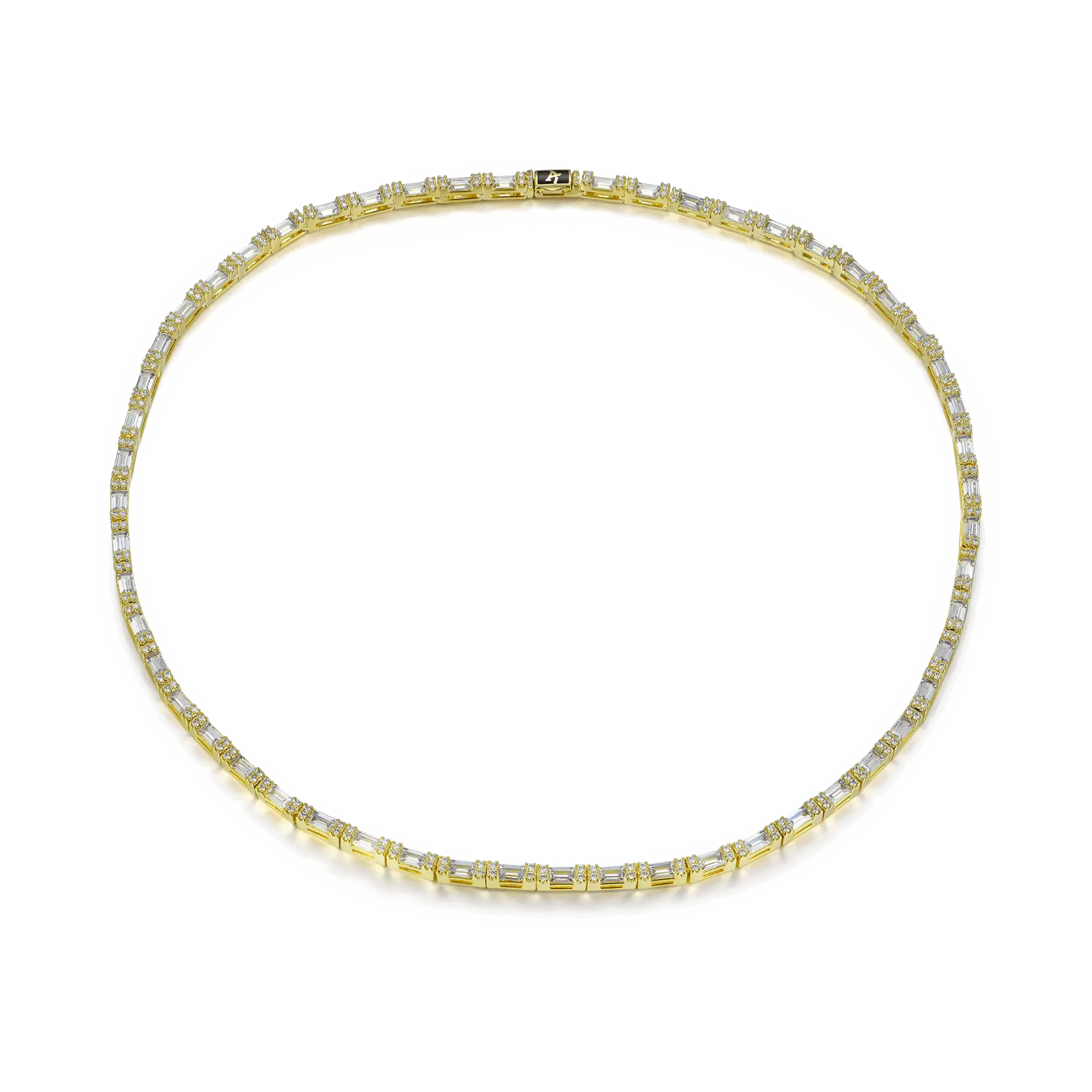Baguette and Round Cut Tennis Chain - 3mm - Image 6