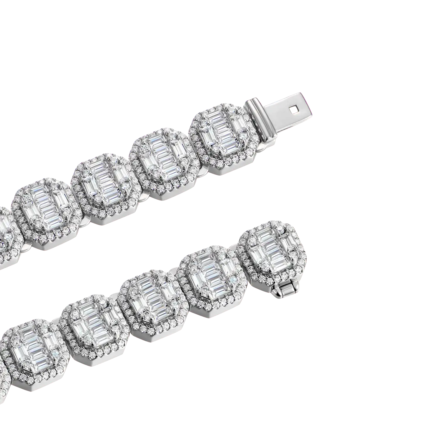 Baguette Clustered Tennis Chain - 8mm - Image 11