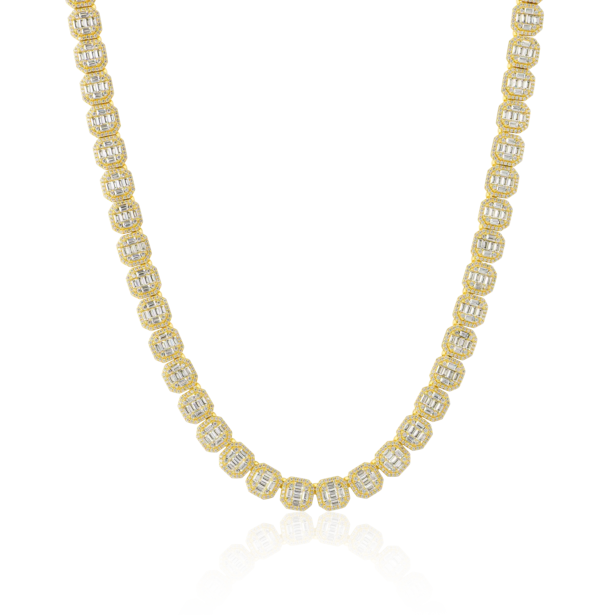 Baguette Clustered Tennis Chain - 8mm - Image 12